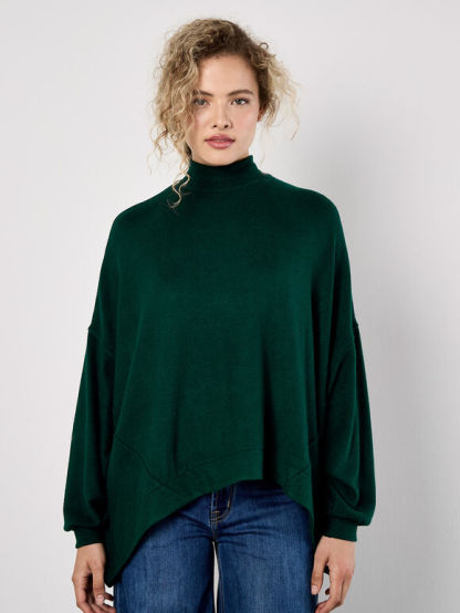 Mock Neck Oversized Soft Knit Top