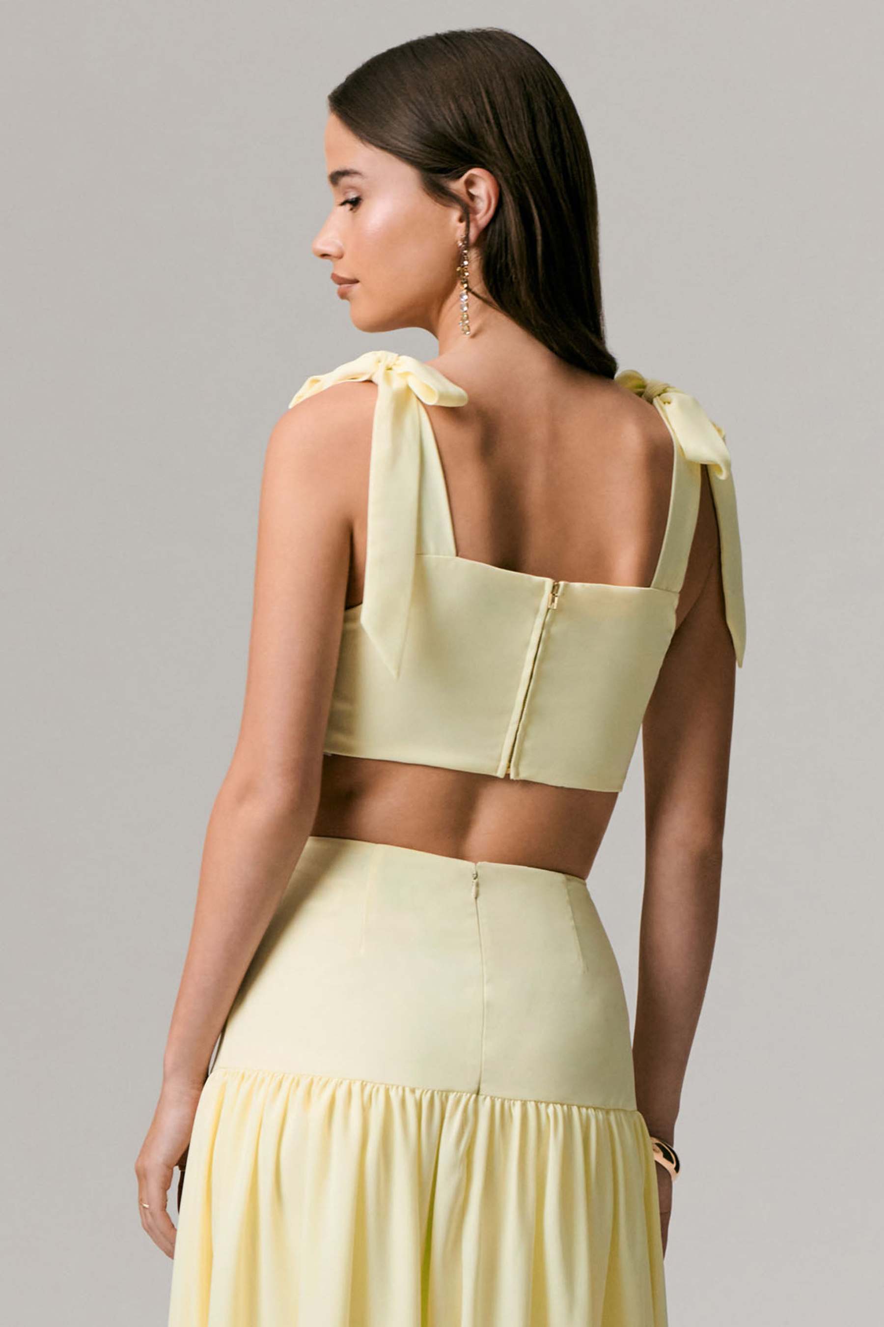 Lemon Tie-Strap Crop Top