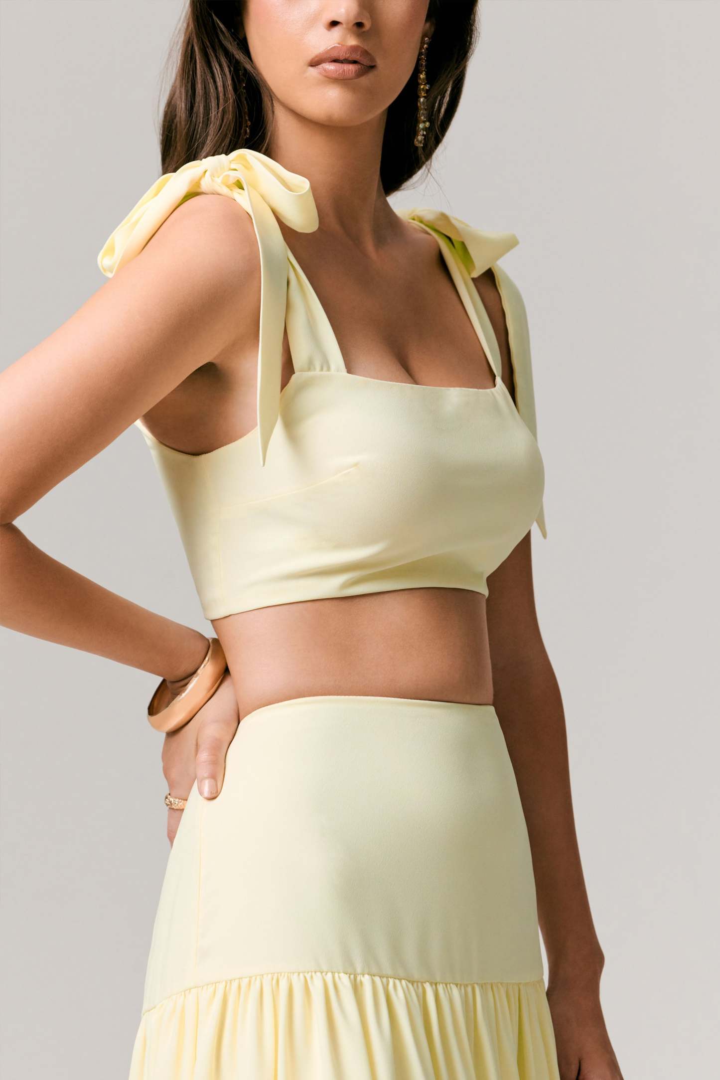 Lemon Tie-Strap Crop Top