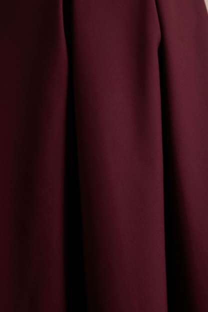 Burgundy High-Neck Midi Dress