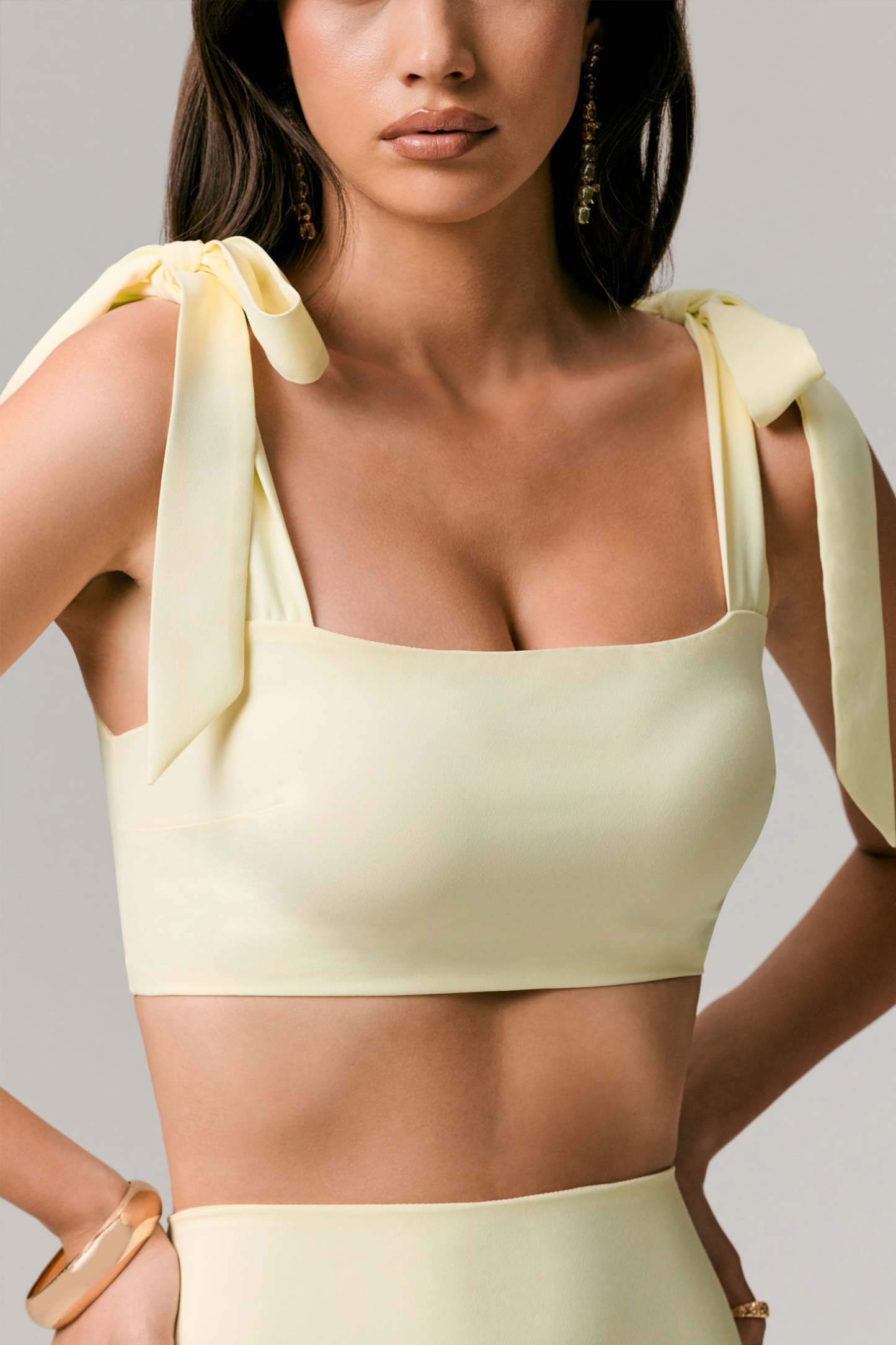 Lemon Tie-Strap Crop Top