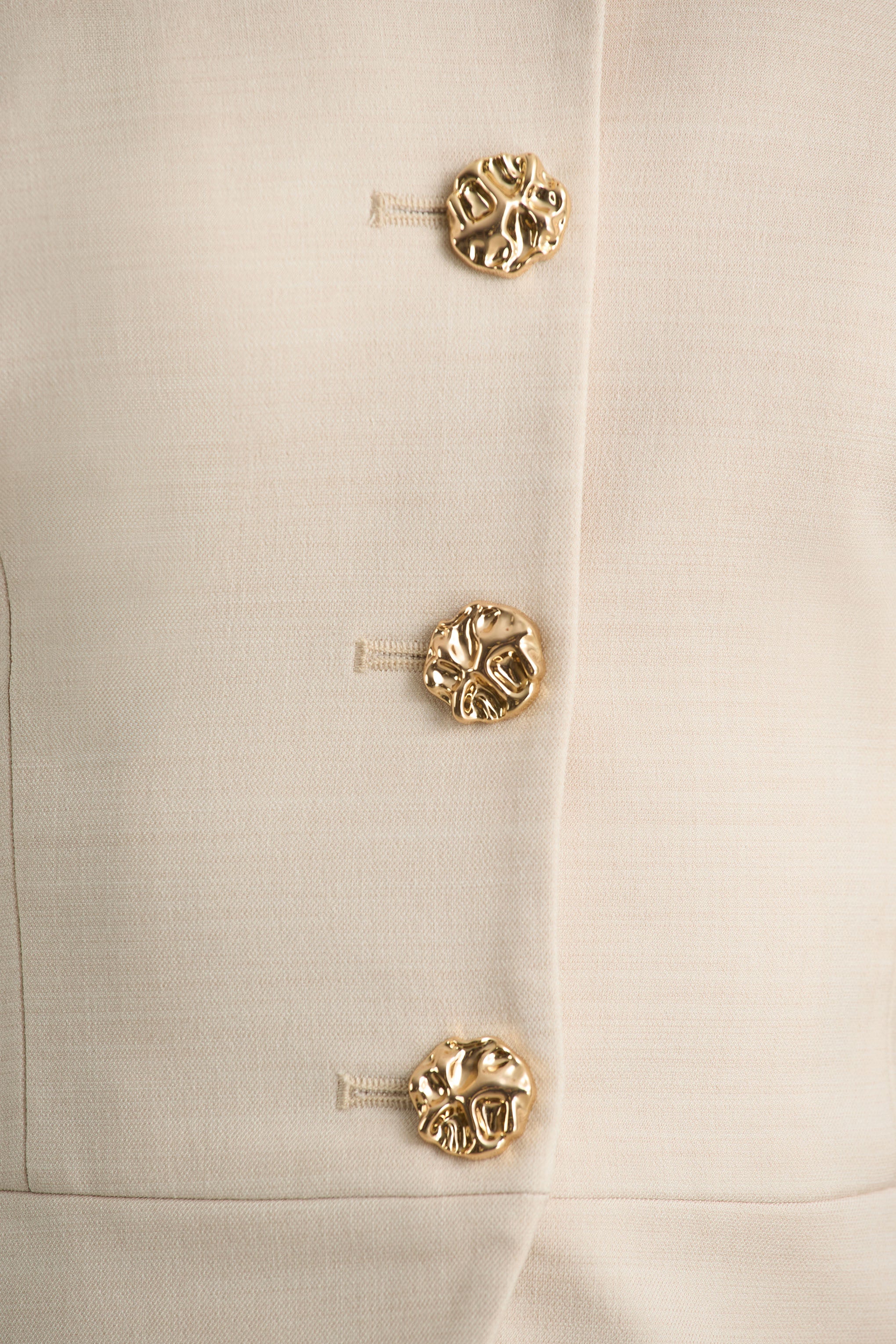 Nude Halter-Neck Tailored Top