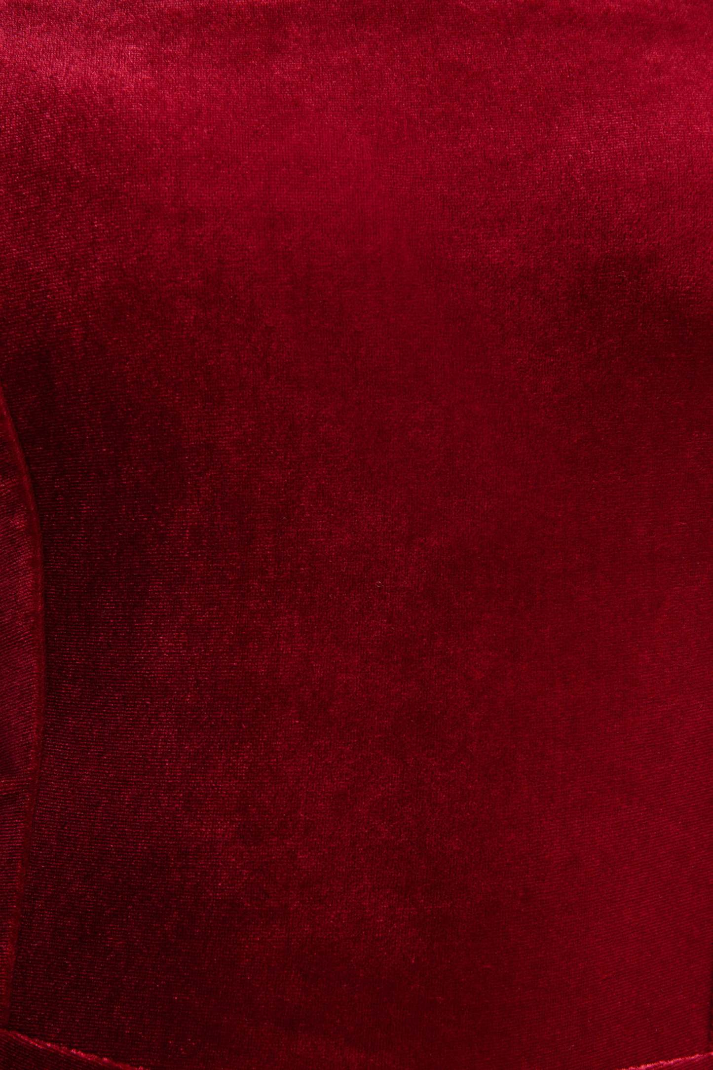 Burgundy Velvet Bandeau Jumpsuit With Scarf