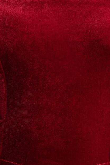 Burgundy Velvet Bandeau Jumpsuit With Scarf