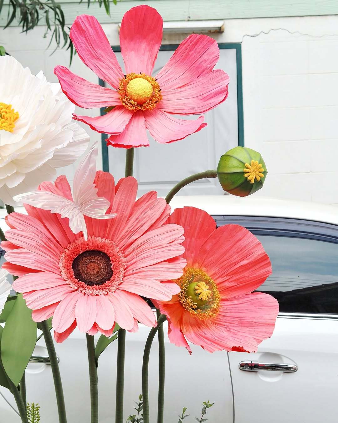 Giant Handmade Paper Art Romantic Flower Set