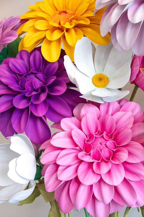 Rainbow Paper Bouquet Set