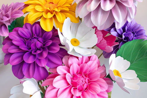 Rainbow Paper Bouquet Set