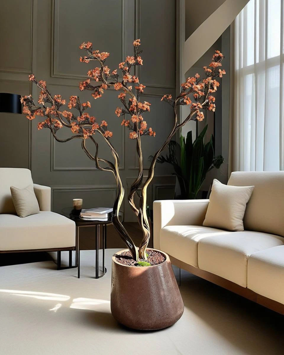 Artificial Flower Curved Tree Manzanita Royal Orange