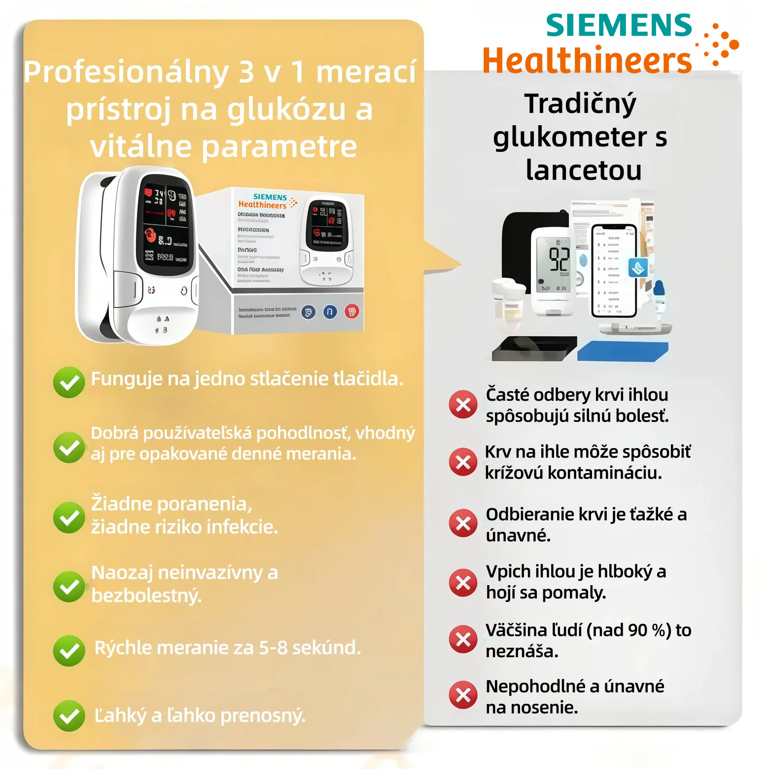 ⚡ Pokročilá nemecká technológia 2026 ⚡ Inteligentný neinvazívny glukomer Siemens™: rýchle, bezbolestné meranie glukózy bez potreby vpichu ihlou.