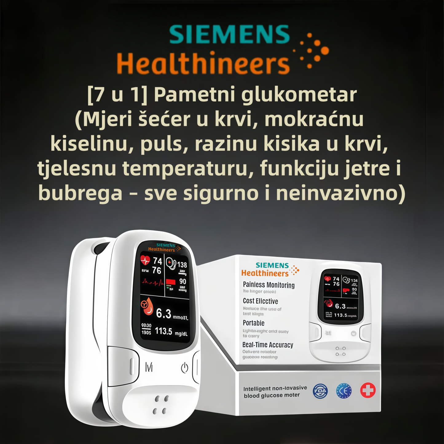 Siemens™ predstavlja novo lansirani neinvazivni pametni mjerač glukoze u krvi