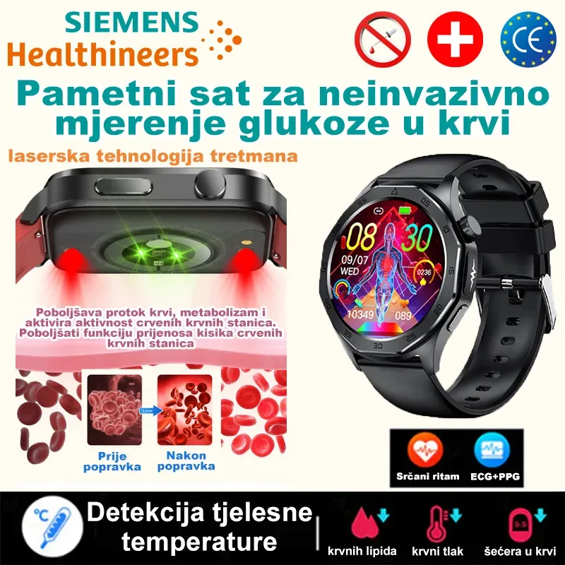 🌟 Siemens Laser Therapy Watch 🩺 Sleduje srdce, tlak i cukr – kontrola vašeho zdraví každý den!