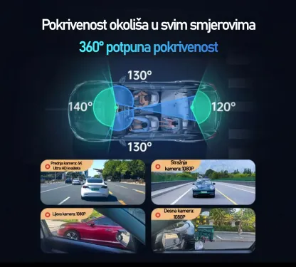 Garmin G980 kamera za automobil s umjetnom inteligencijom i glasovnim upravljanjem, četiri kamere, panoramskim pogledom od 360°, 4K Ultra HD noćnim vidom i GPS praćenjem