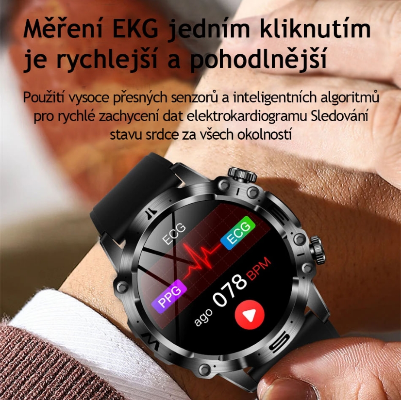 CHYTRÉ HODINKY S AI MEDICÁNSKOU DIAGNOSTIKOU - 2025 NOVÉ HODINKY S MĚŘENÍM KREVNÍCH LIPIDŮ, KYSELINY MOČOVÉ, HLADINY GLUKÓZY V KRVI - EKG+PPG, FITNESS TRACKER
