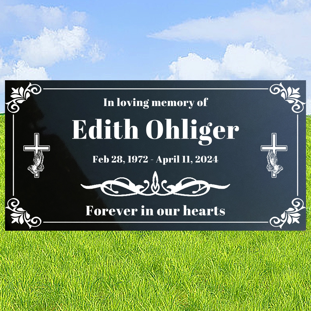 Custom Engraved Headstones Black Granite Memorial plaques 