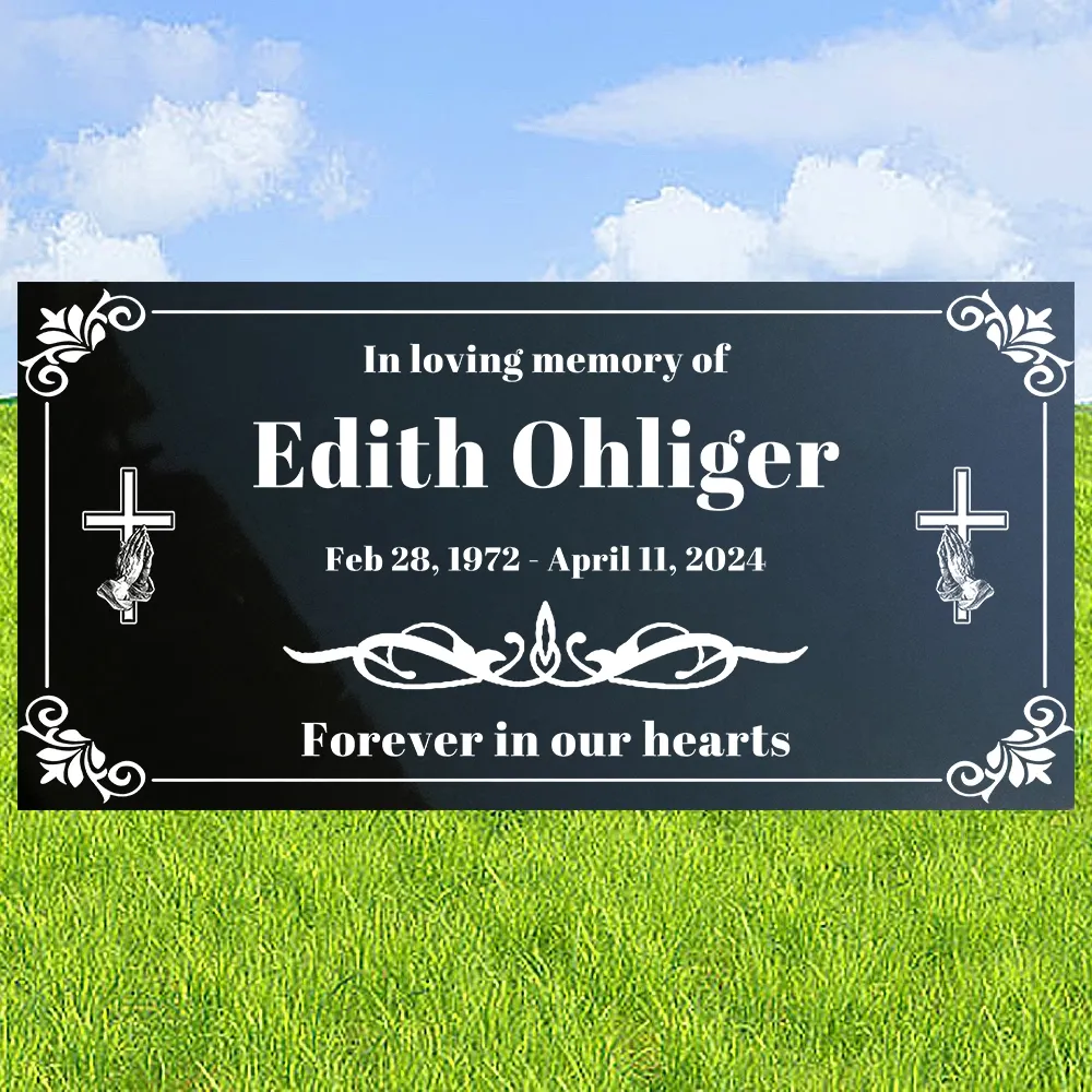 Custom Engraved Headstones Black Granite Memorial plaques 