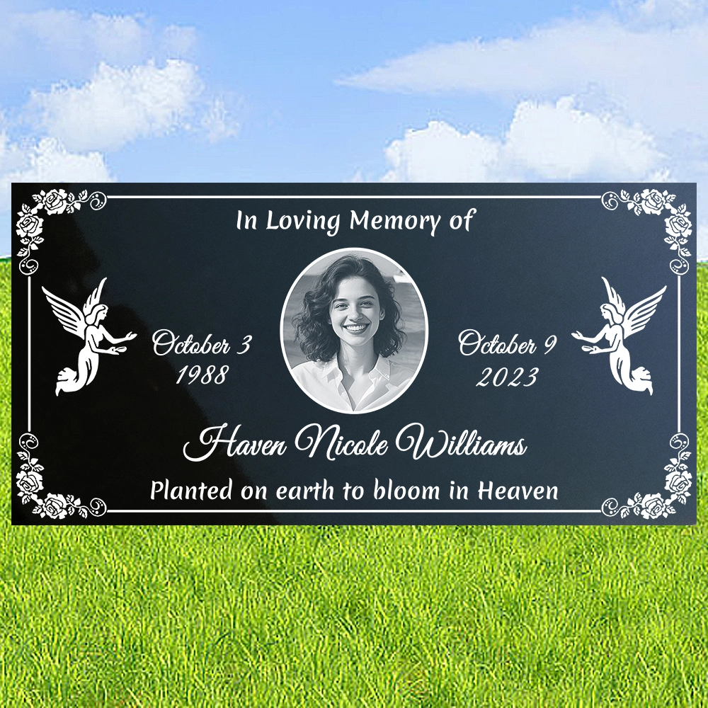Custom Engraved Black Granite Headstones With waterproof coating