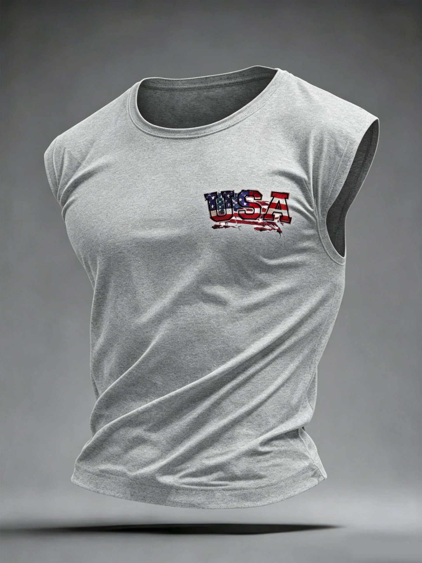 USA Flag Letter Sleeveless Tank Top