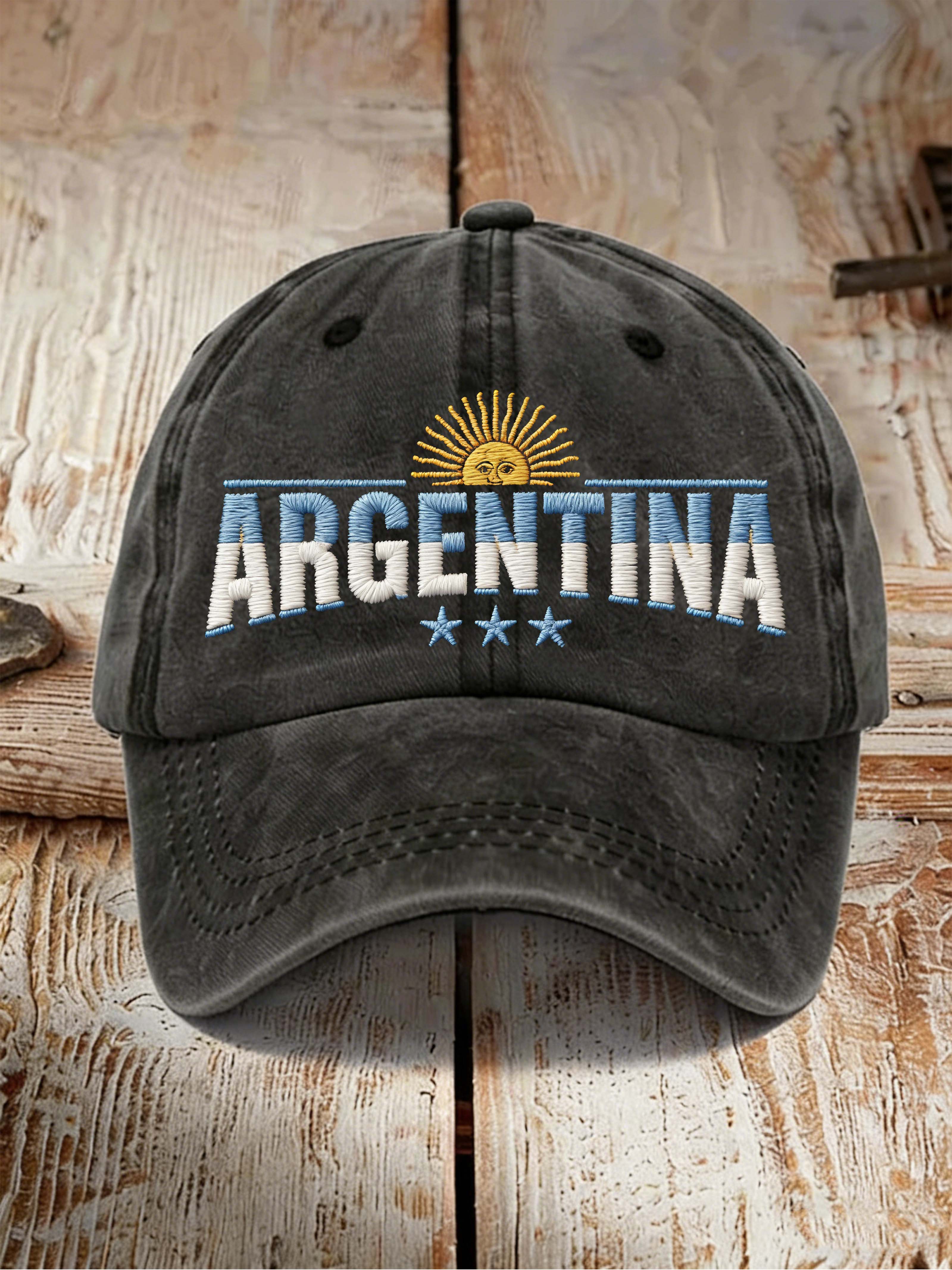 Argentina Sun & Letter Embroidered Baseball Cap