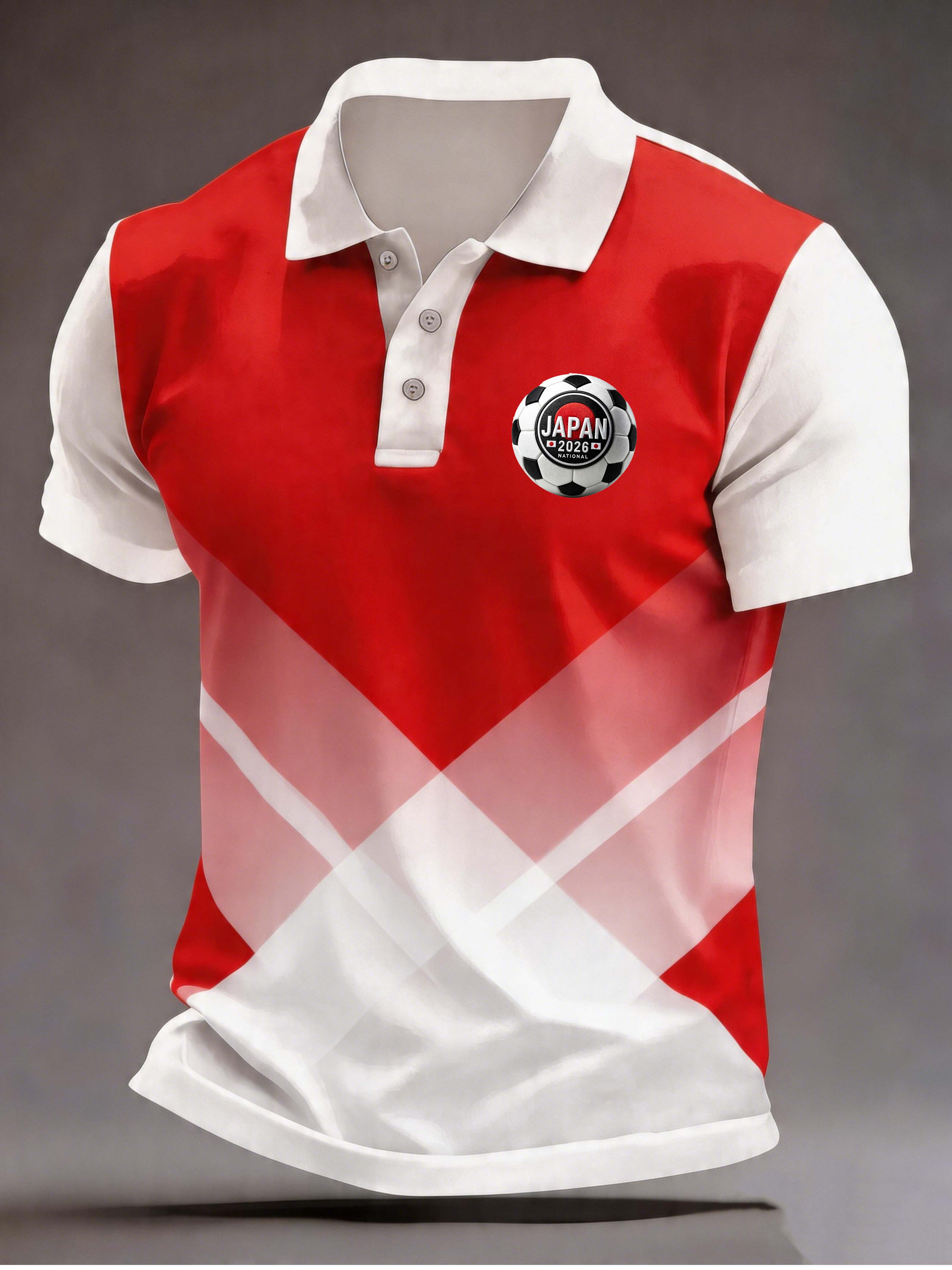 Japan Football Badge Color Block Polo