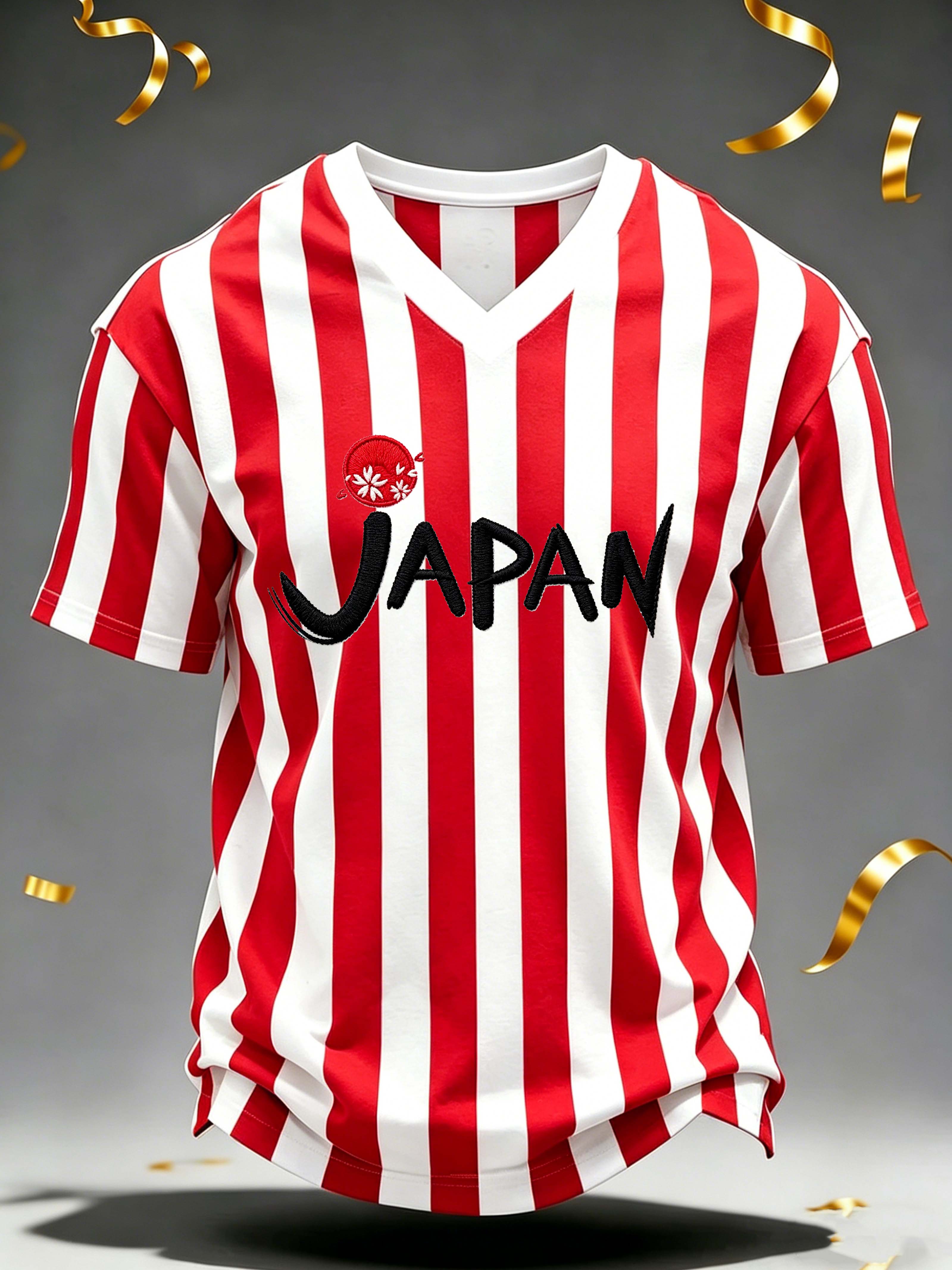 Japan Stripe V-Neck Fashion Tee