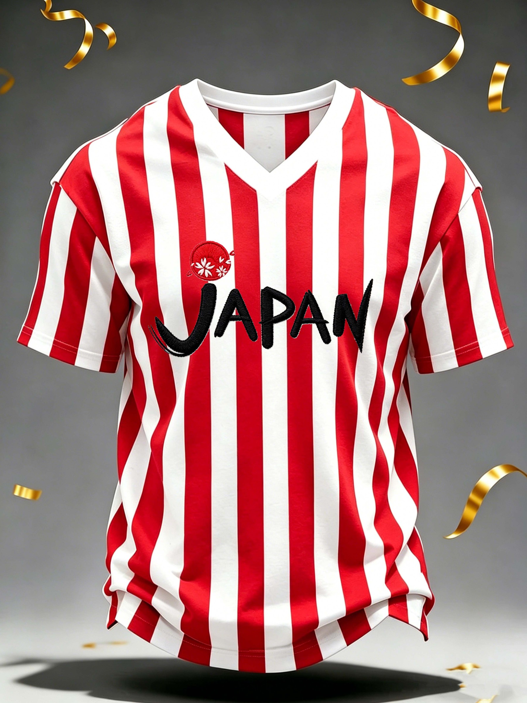Japan Stripe V-Neck Fashion Tee