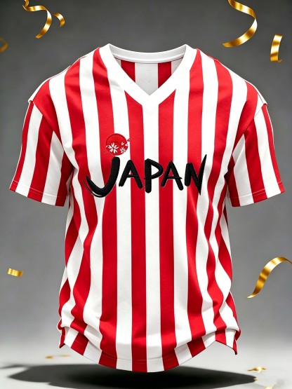 Japan Stripe V-Neck Fashion Tee