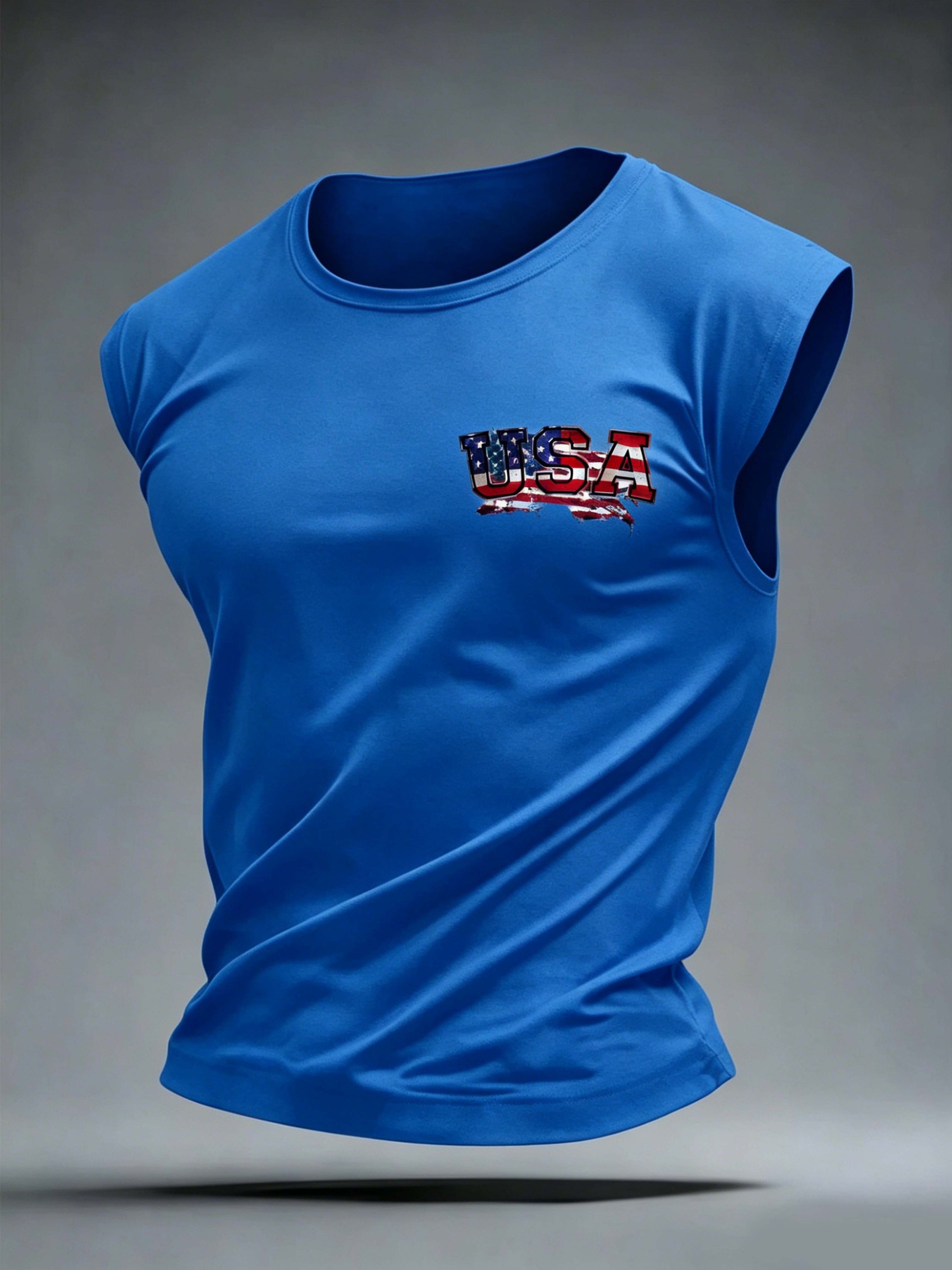 USA Flag Letter Sleeveless Tank Top