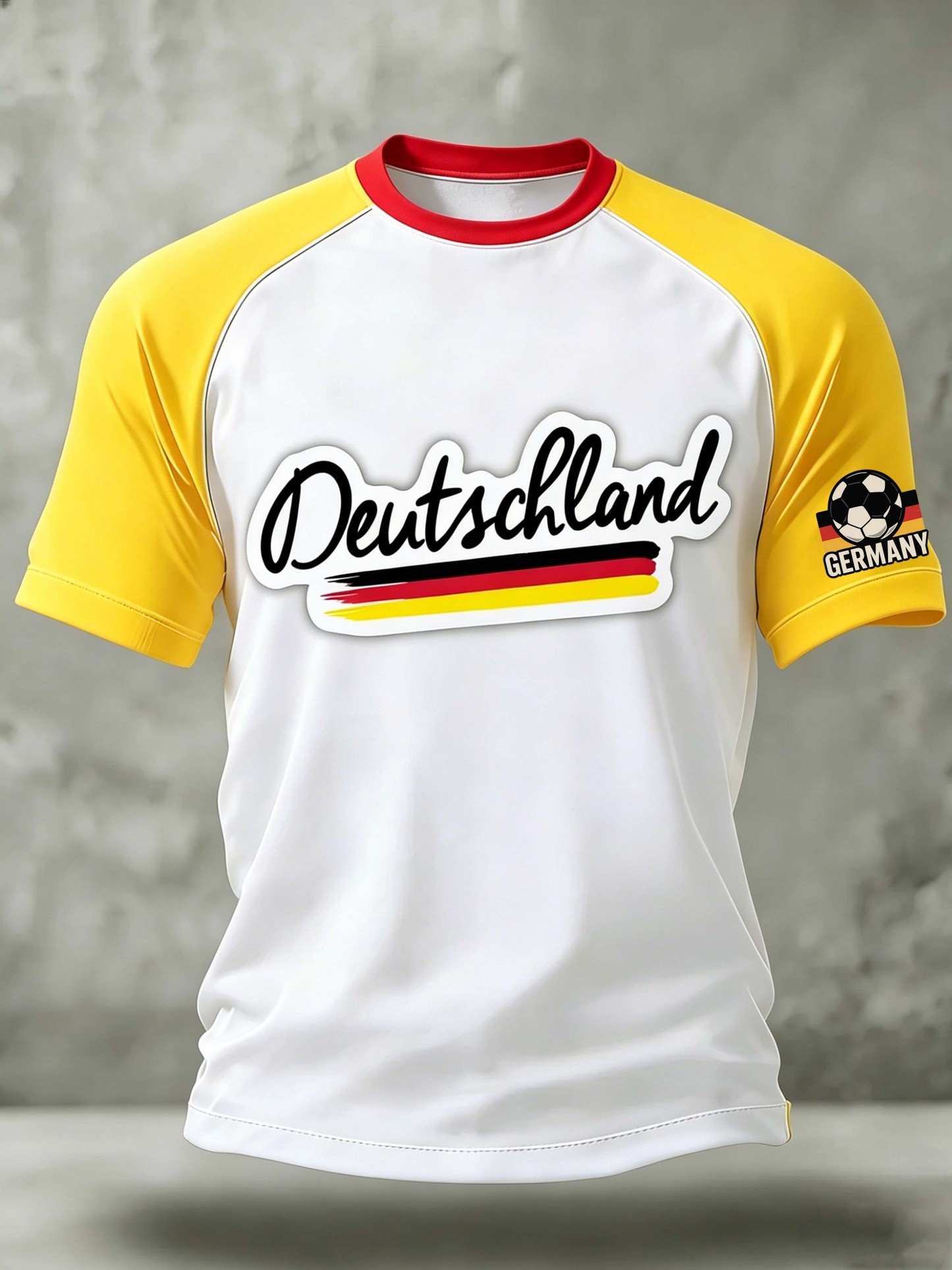 Germany Deutschland Flag Raglan Sleeve Casual T-Shirt