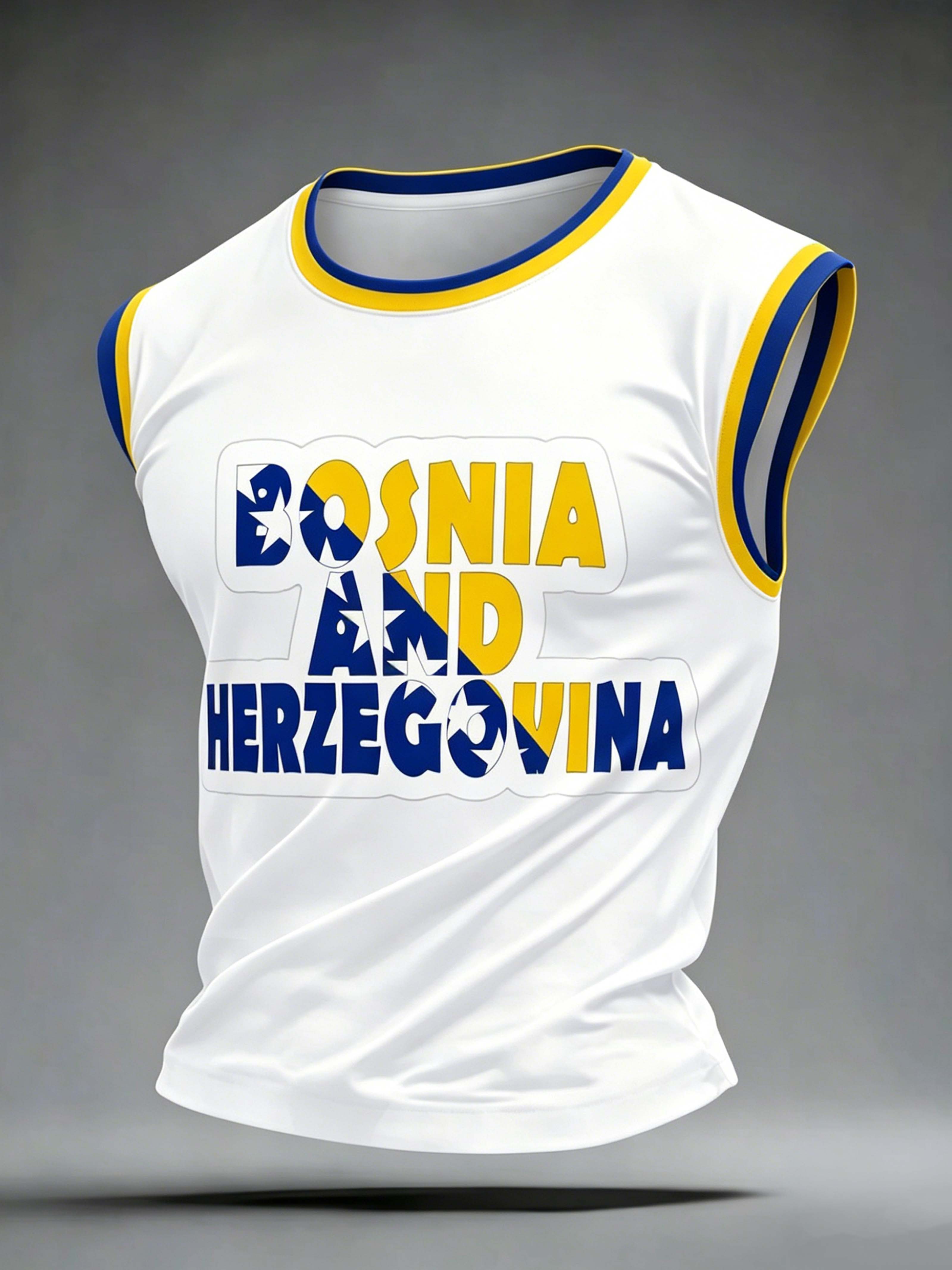Bosnia Letter Graphic Athletic Tank Top