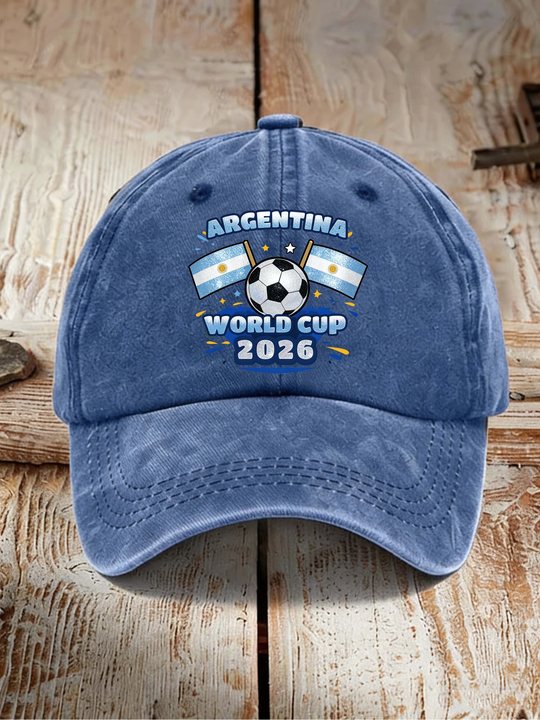 Argentina 2026 World Cup Soccer Flag Print Baseball Cap