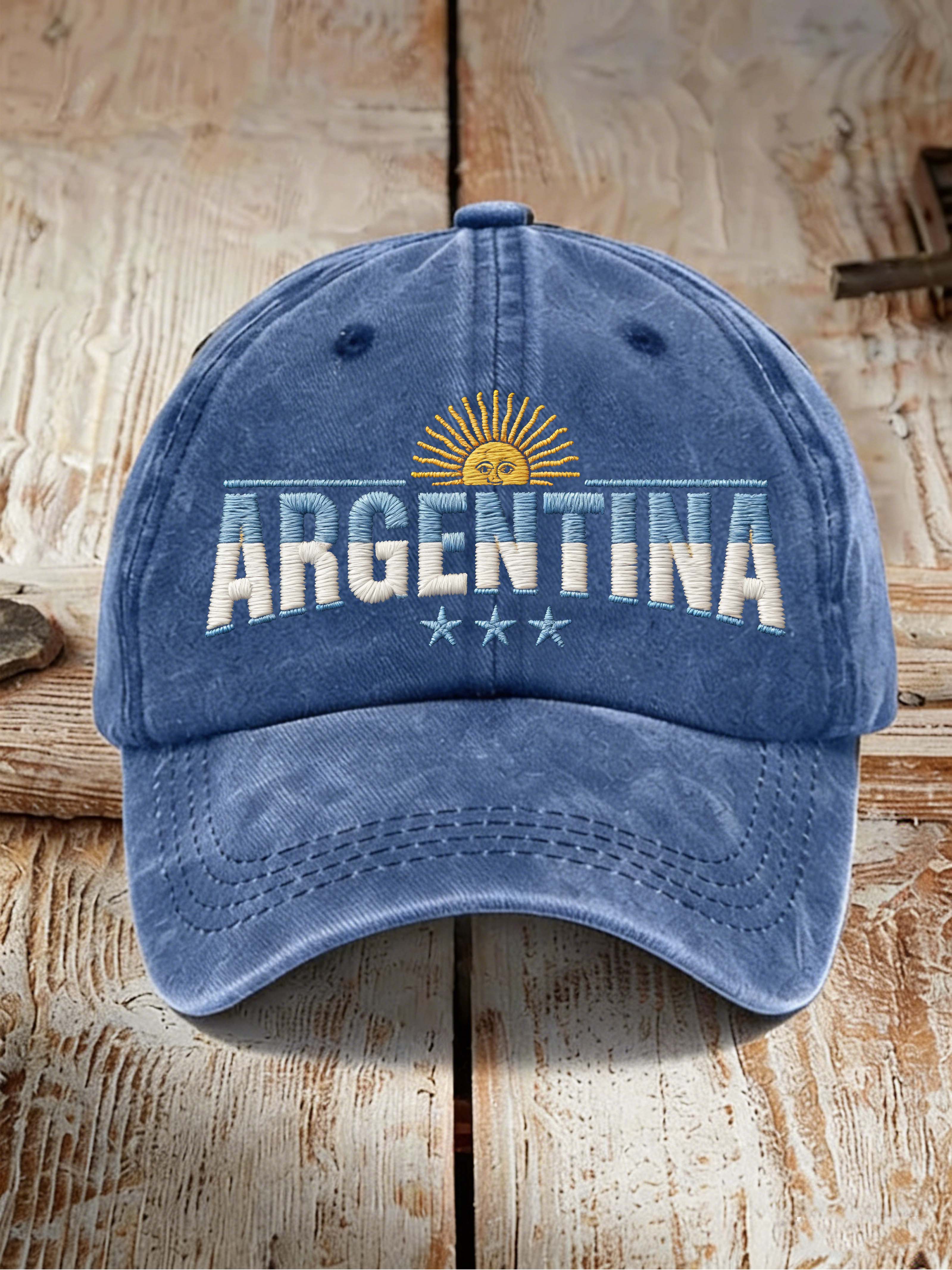 Argentina Sun & Letter Embroidered Baseball Cap
