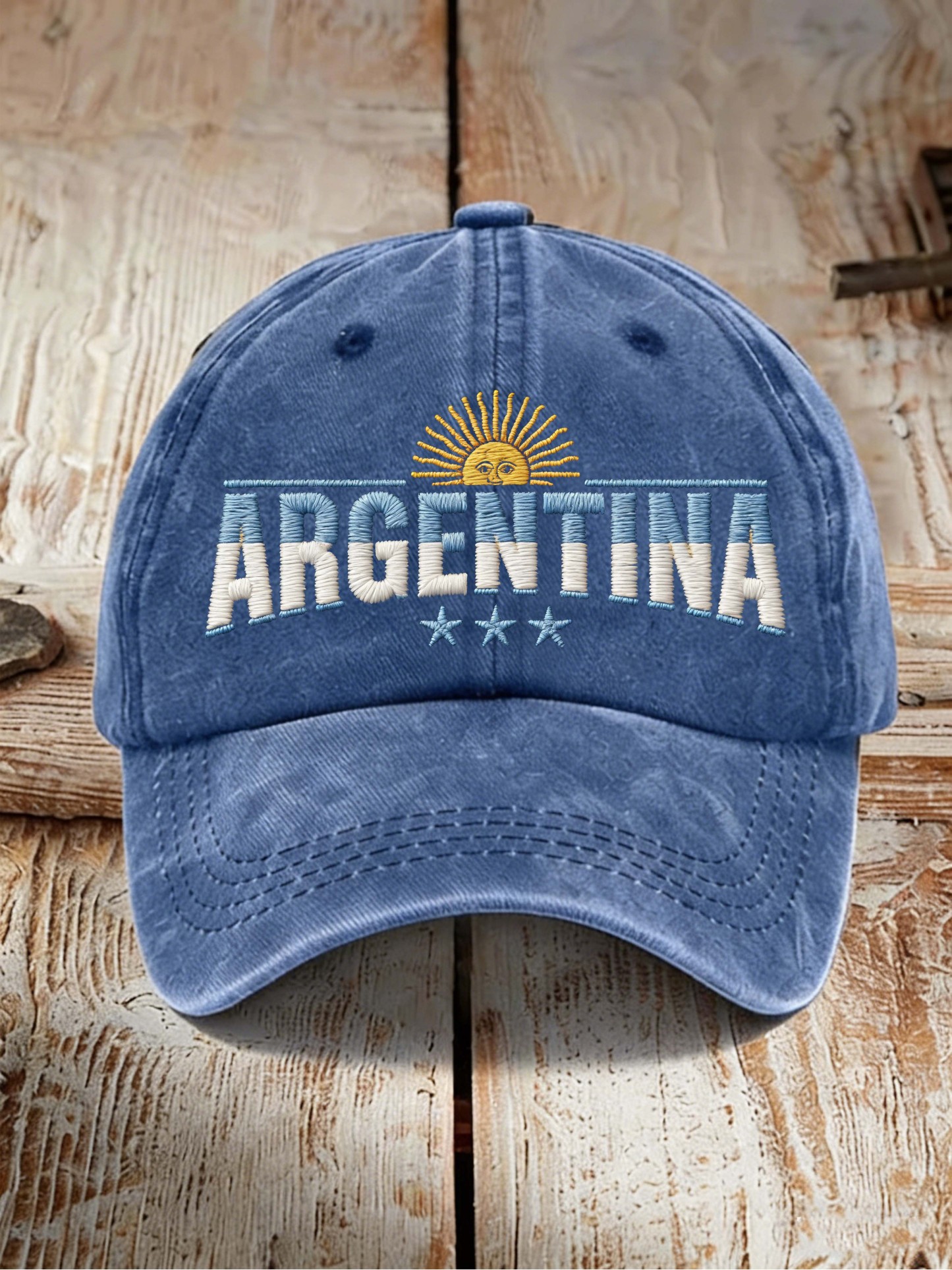 Argentina Sun & Letter Embroidered Baseball Cap