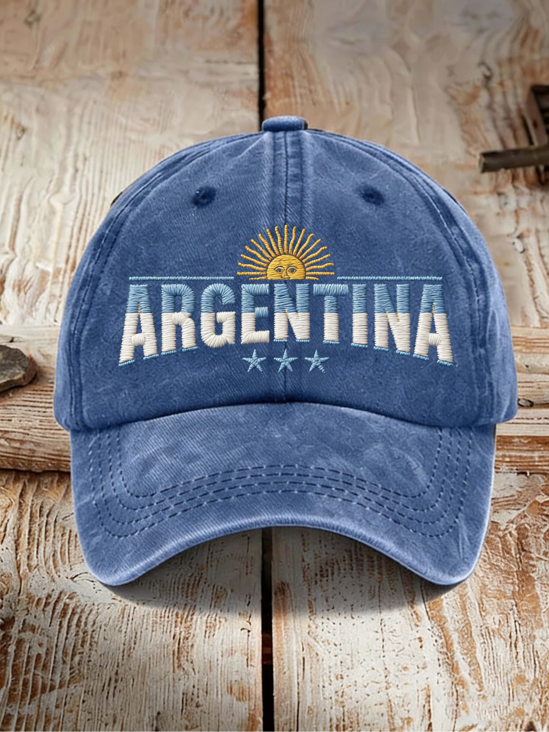 Argentina Sun & Letter Embroidered Baseball Cap