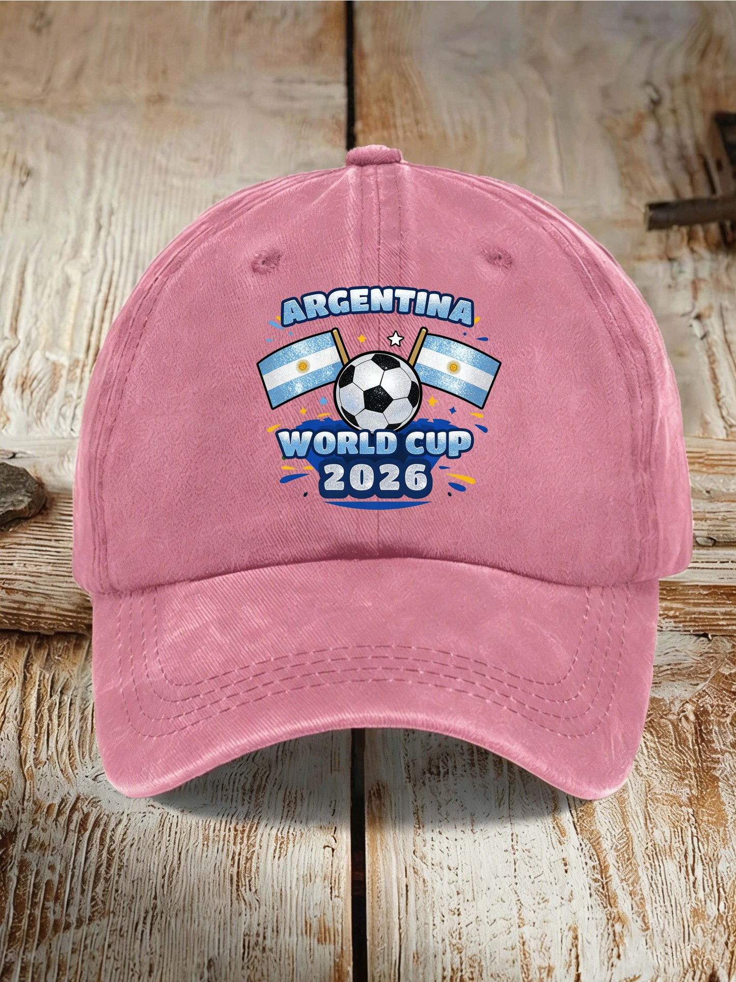 Argentina 2026 World Cup Soccer Flag Print Baseball Cap