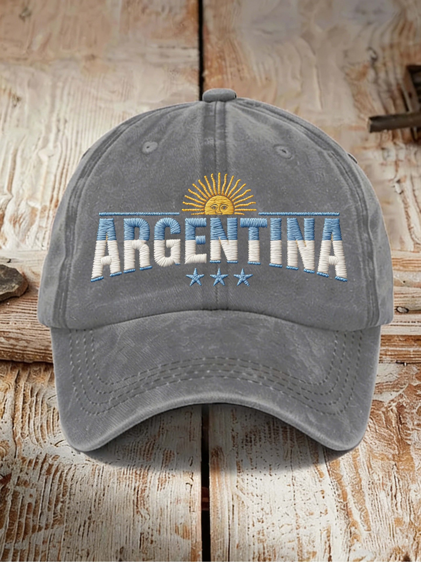 Argentina Sun & Letter Embroidered Baseball Cap
