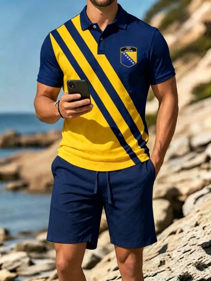 Bosnia Diagonal Badge Collared Polo Top