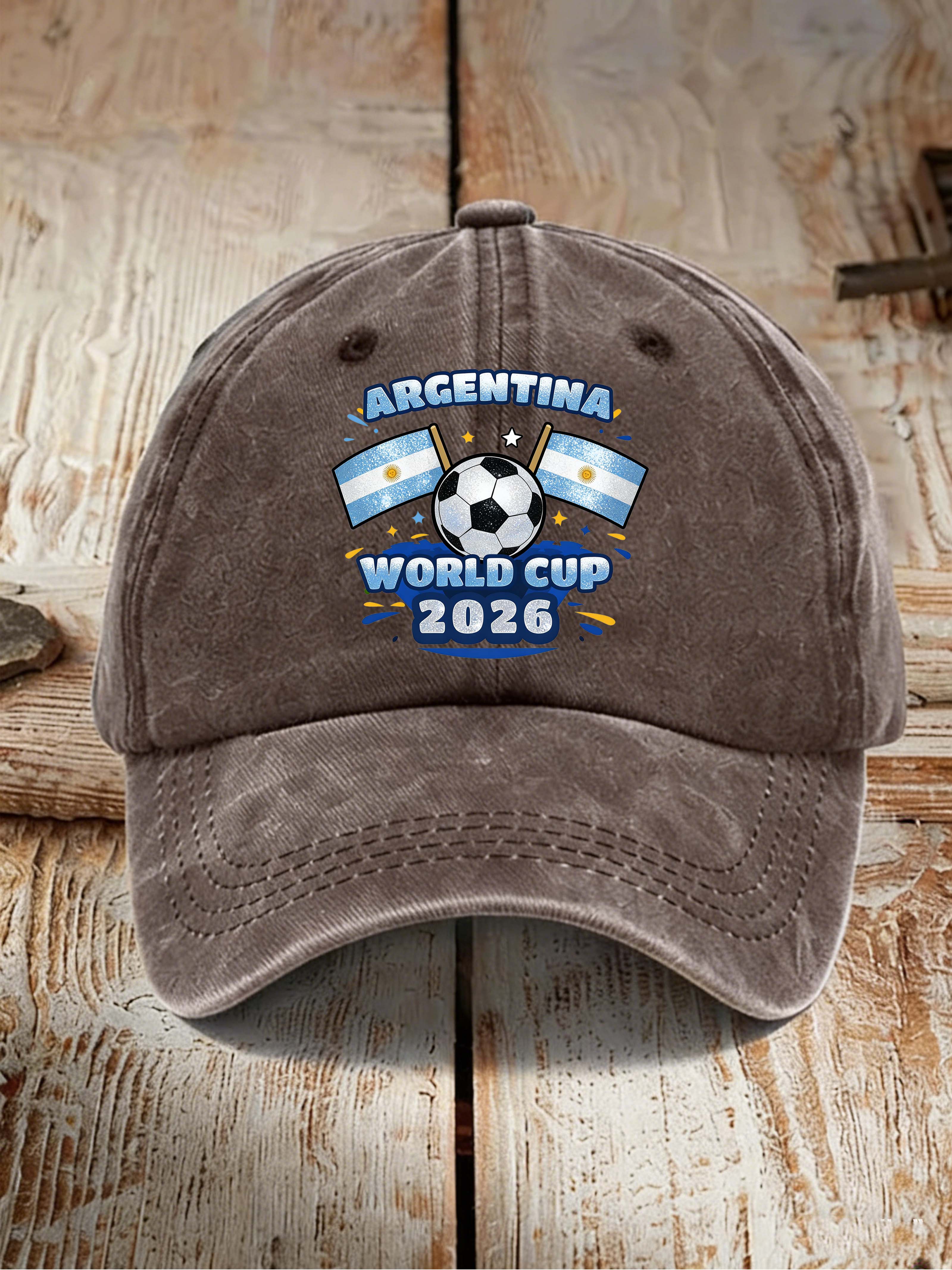 Argentina 2026 World Cup Soccer Flag Print Baseball Cap