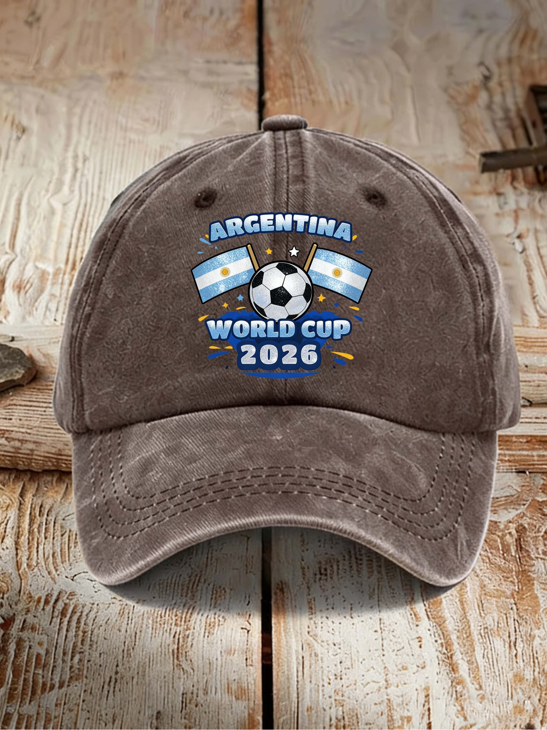 Argentina 2026 World Cup Soccer Flag Print Baseball Cap