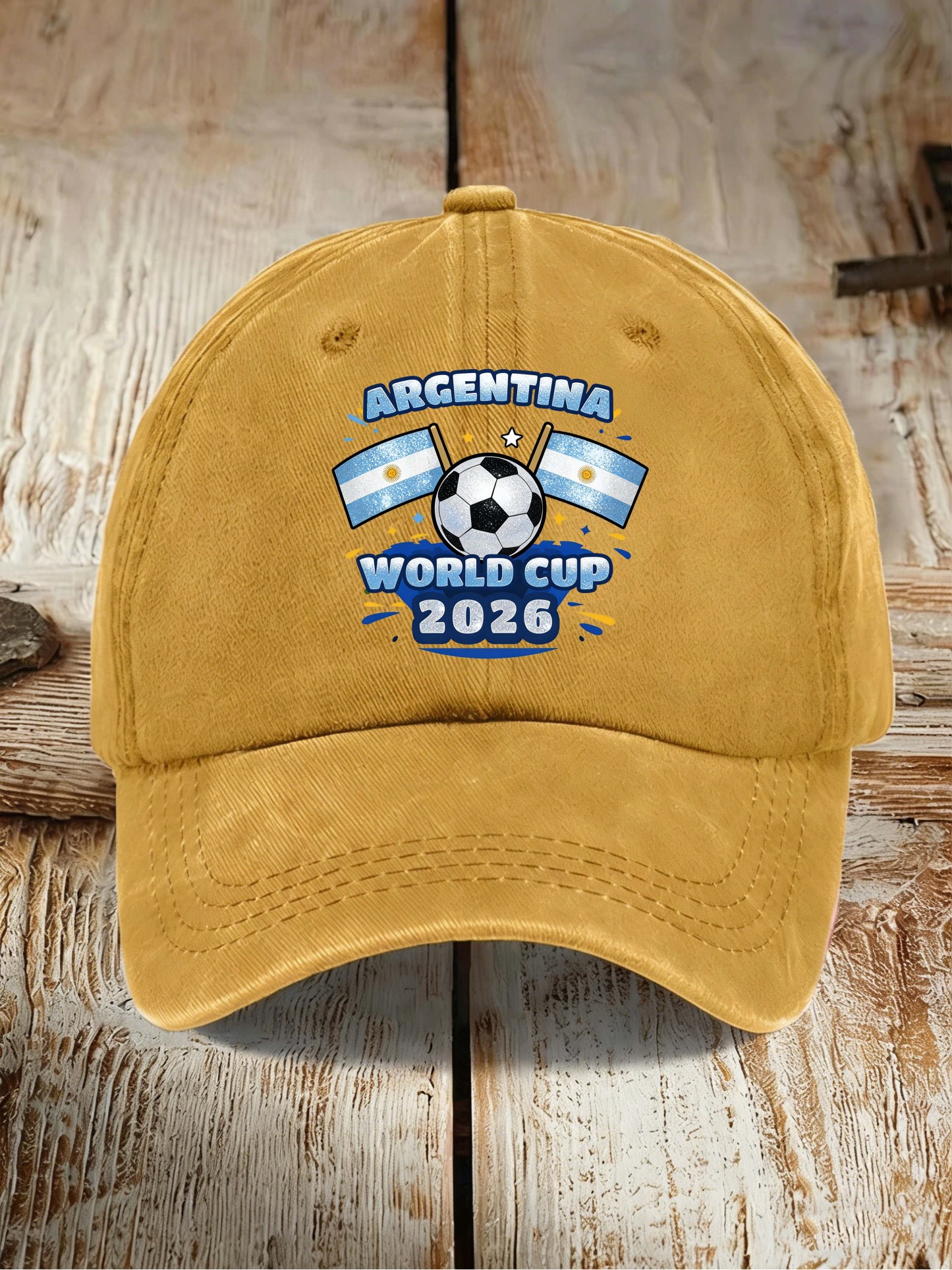 Argentina 2026 World Cup Soccer Flag Print Baseball Cap