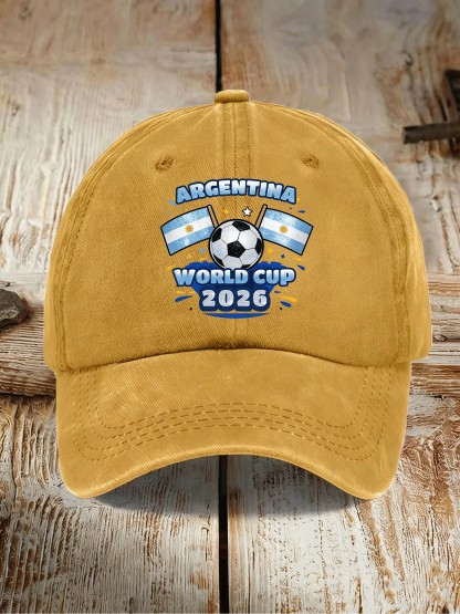 Argentina 2026 World Cup Soccer Flag Print Baseball Cap
