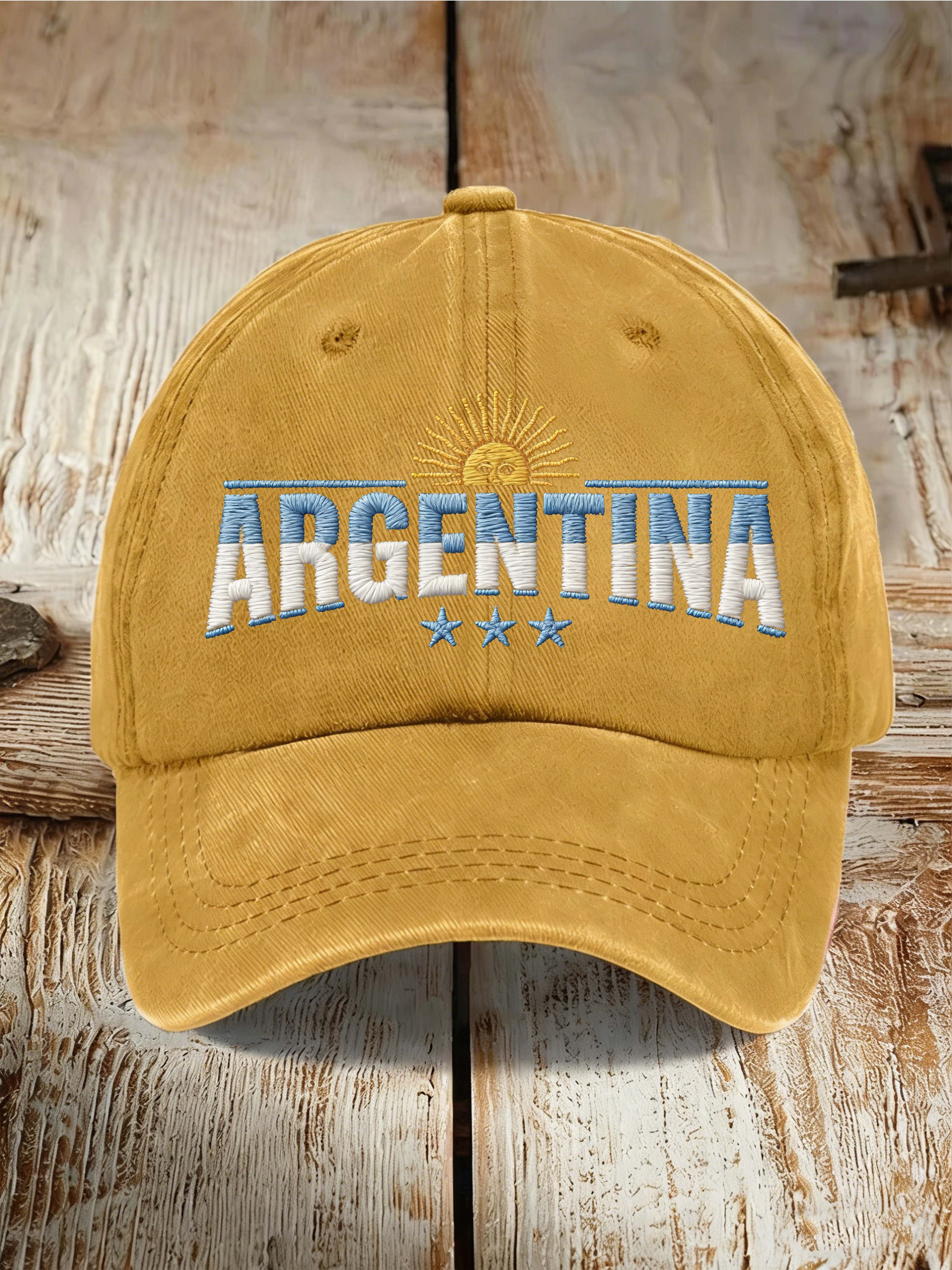 Argentina Sun & Letter Embroidered Baseball Cap