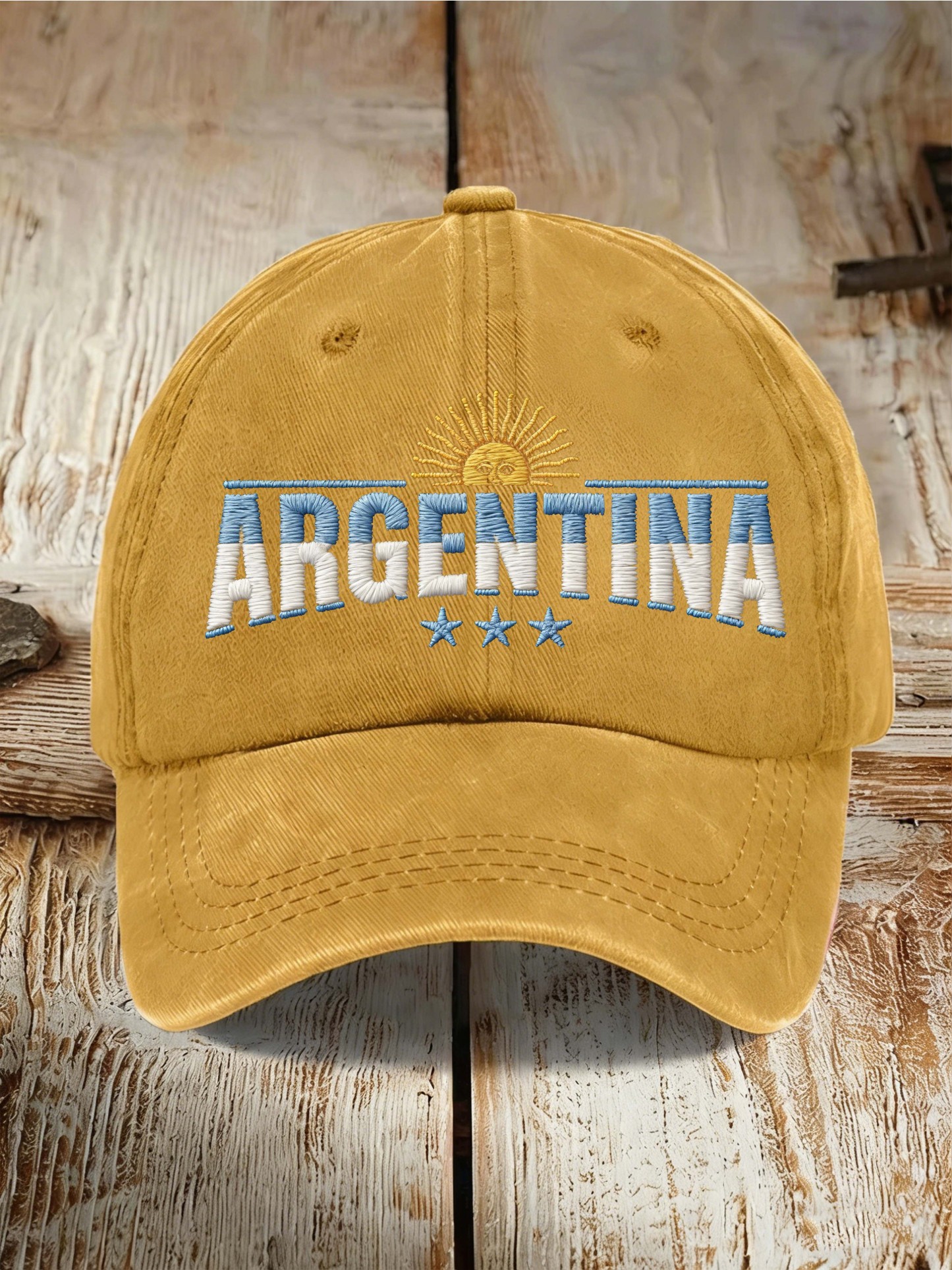 Argentina Sun & Letter Embroidered Baseball Cap