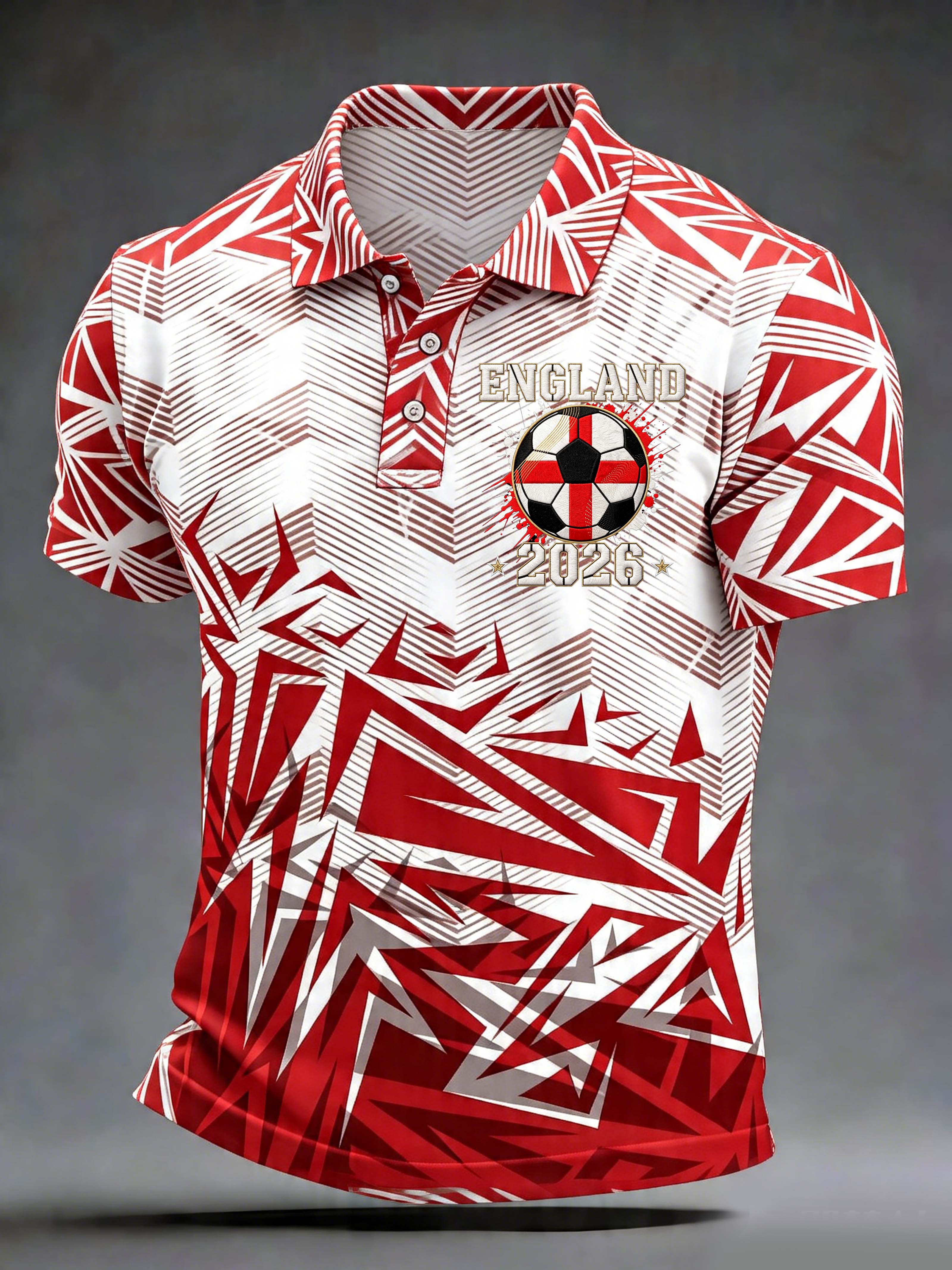 England Geometric 2026 Soccer Polo Shirt