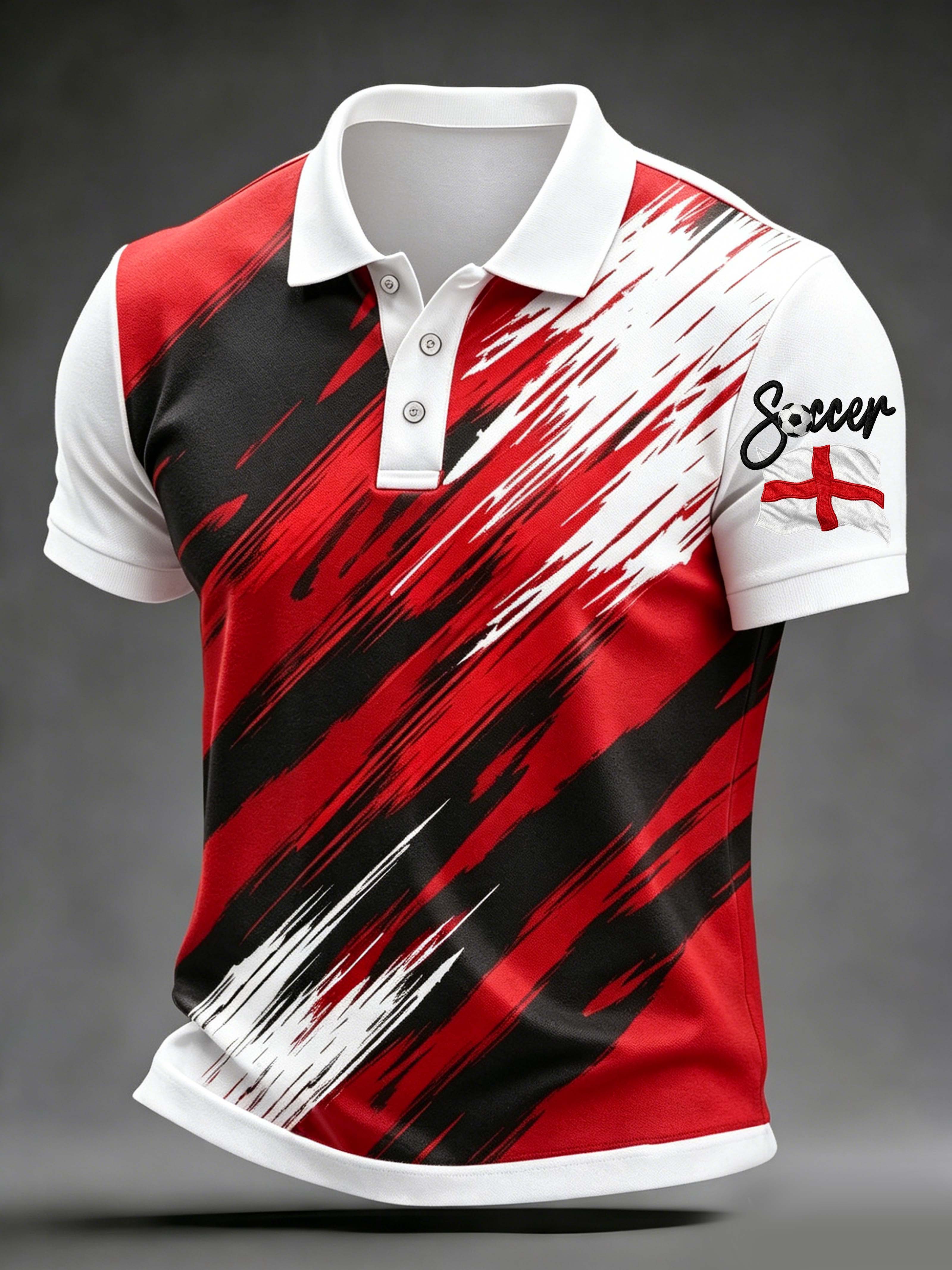 England Brush Stroke Soccer Polo Shirt