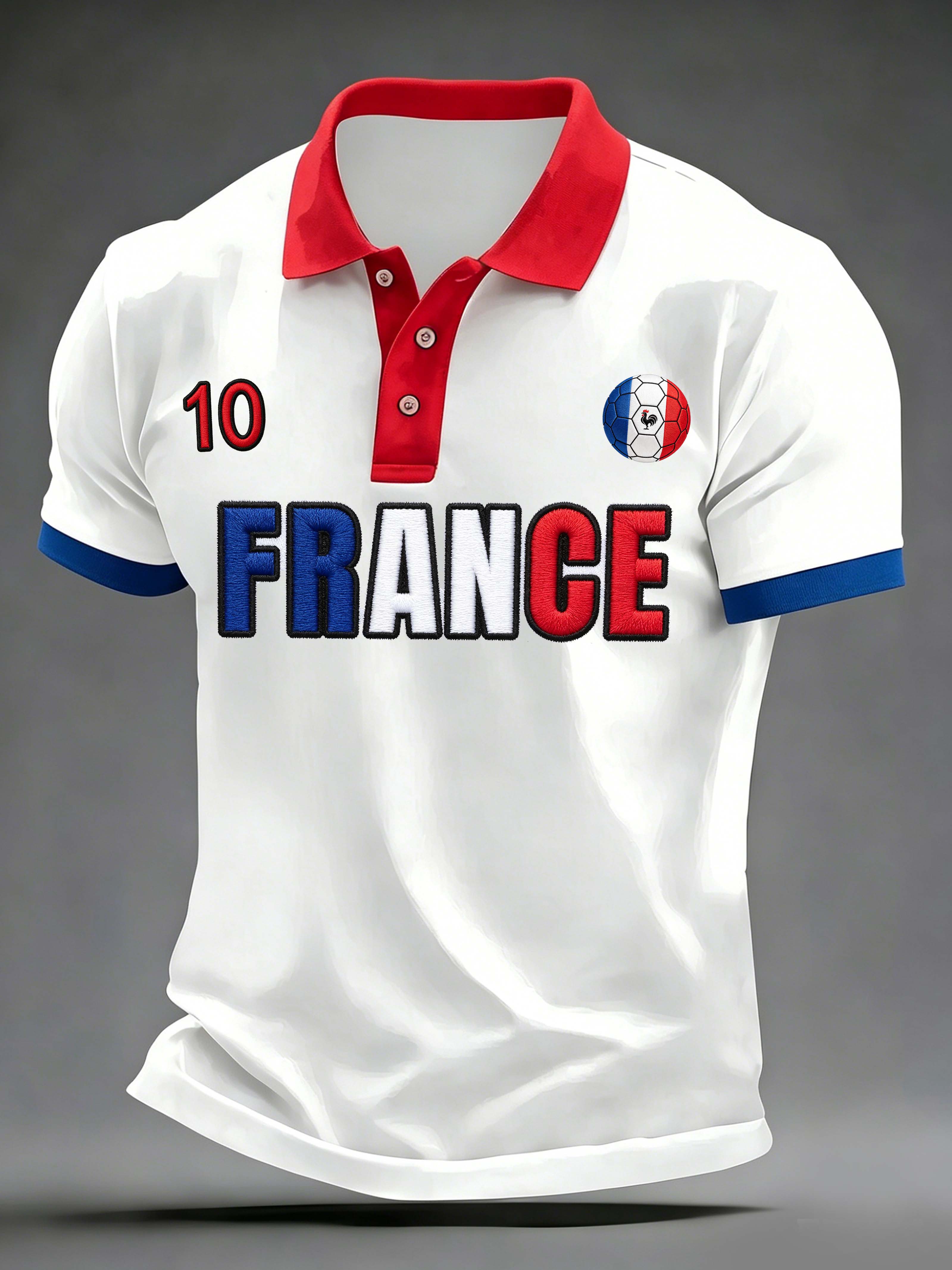 France No.10 Letter Soccer Element Polo