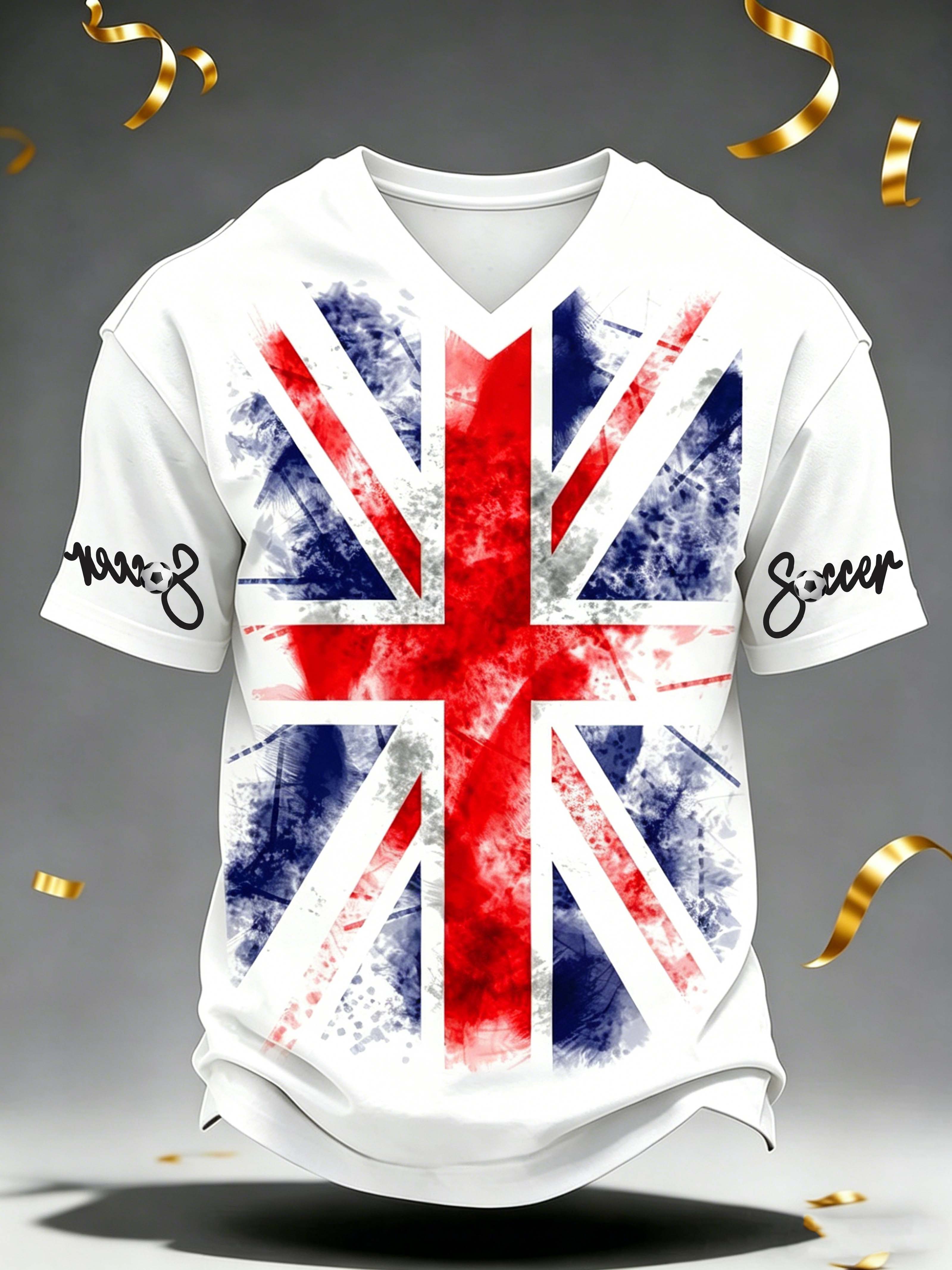 UK Flag Watercolor Splash Print Top