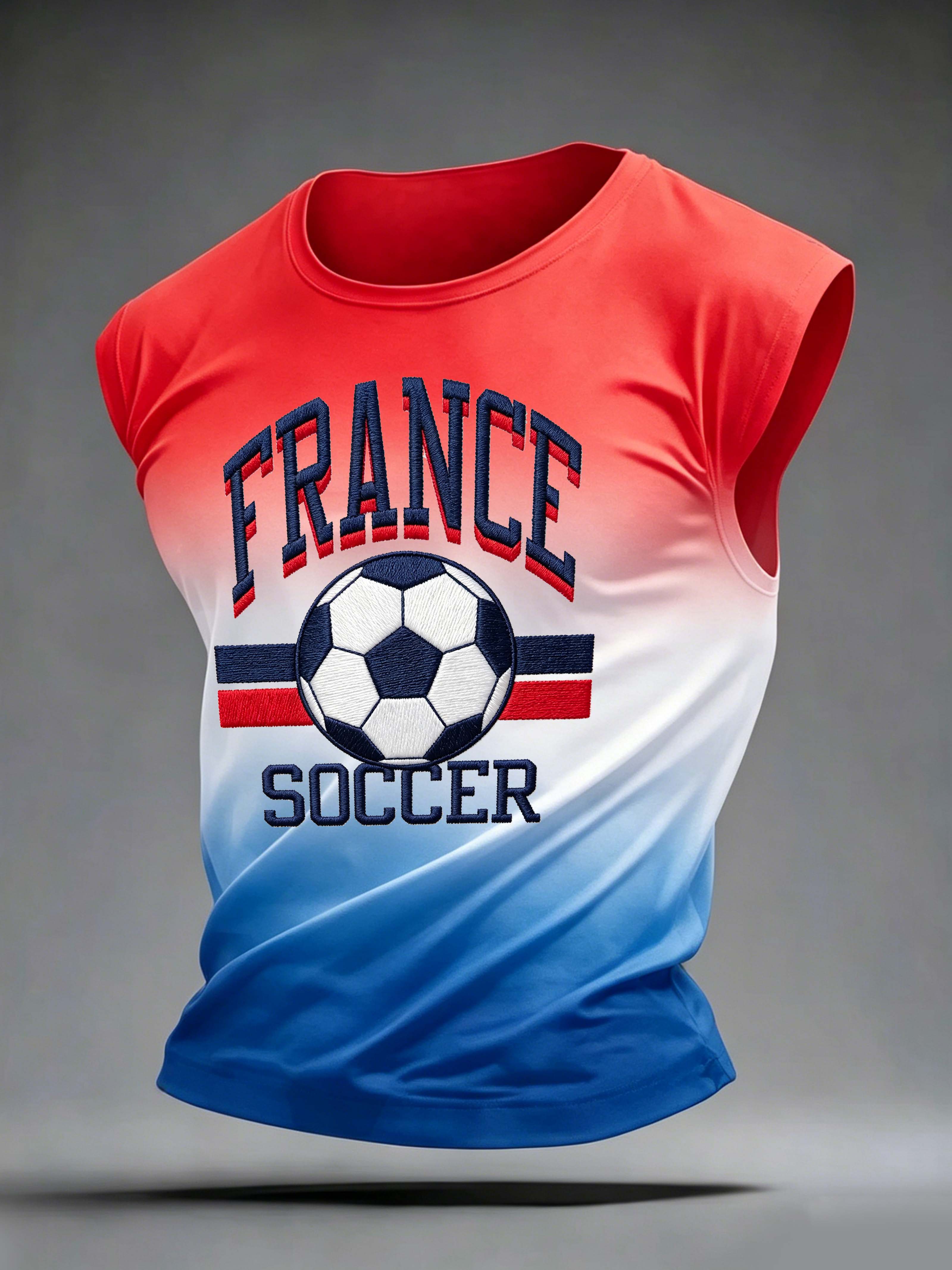 France Soccer Gradient Sleeveless Tank Top