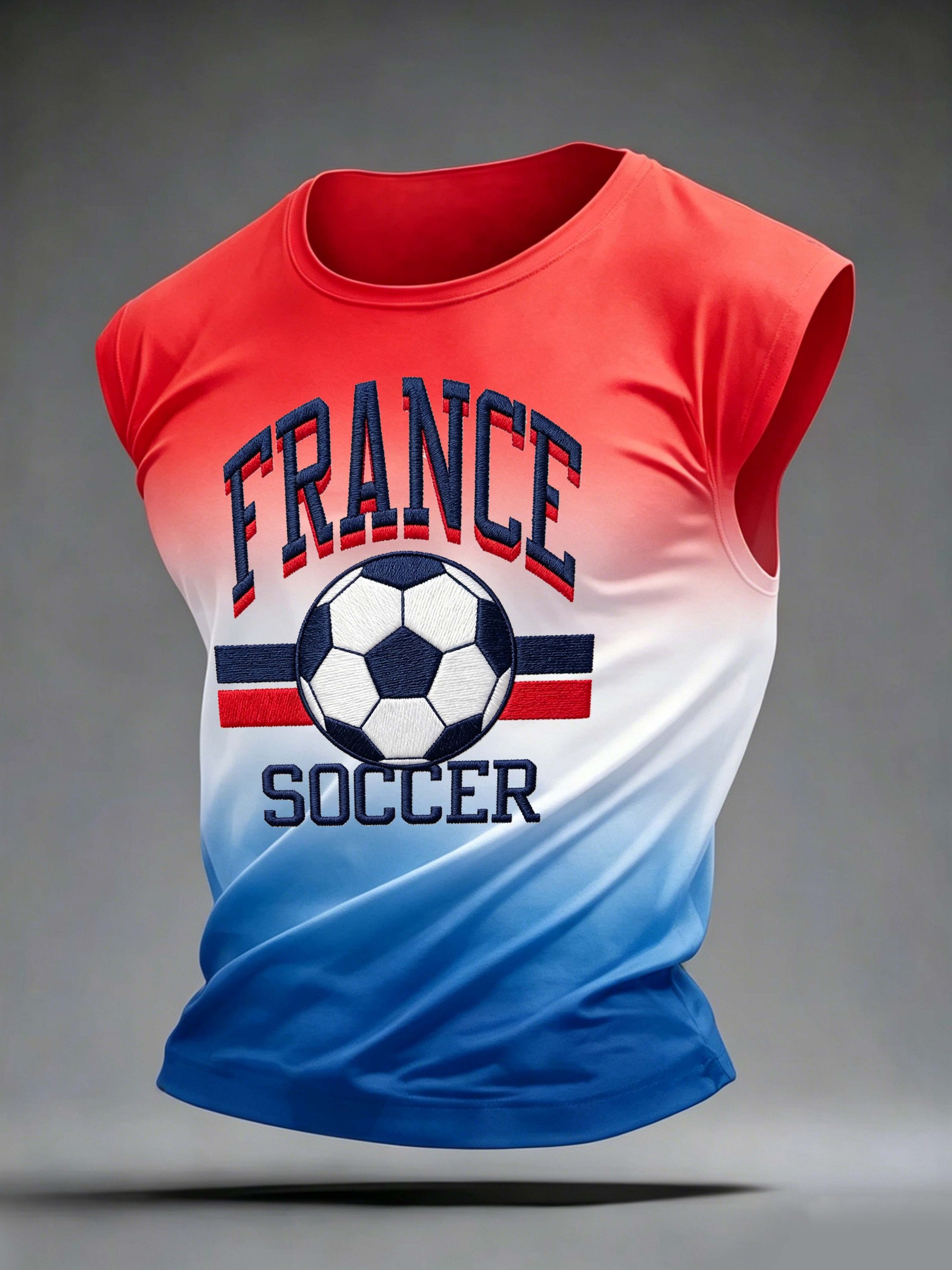 France Soccer Gradient Sleeveless Tank Top