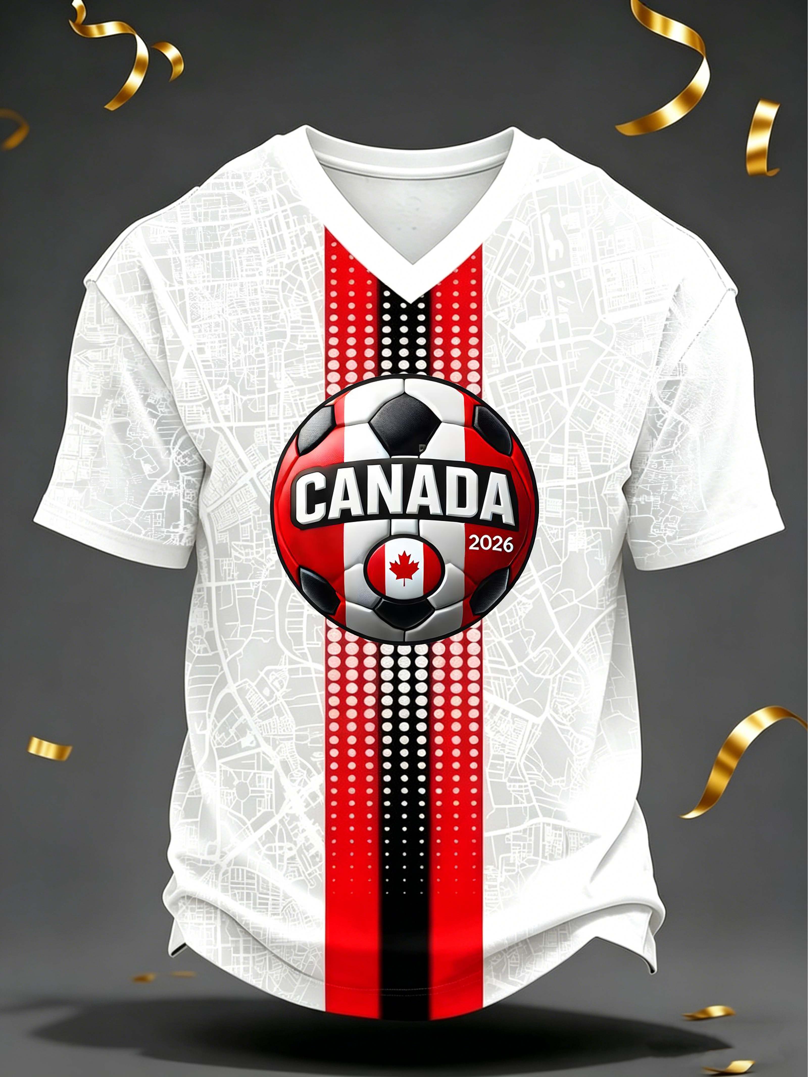 Canada 2026 Soccer Map Pattern Top