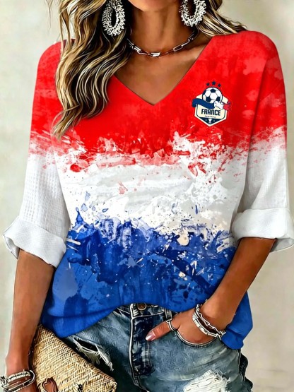 France Splash Flag Emblem Top
